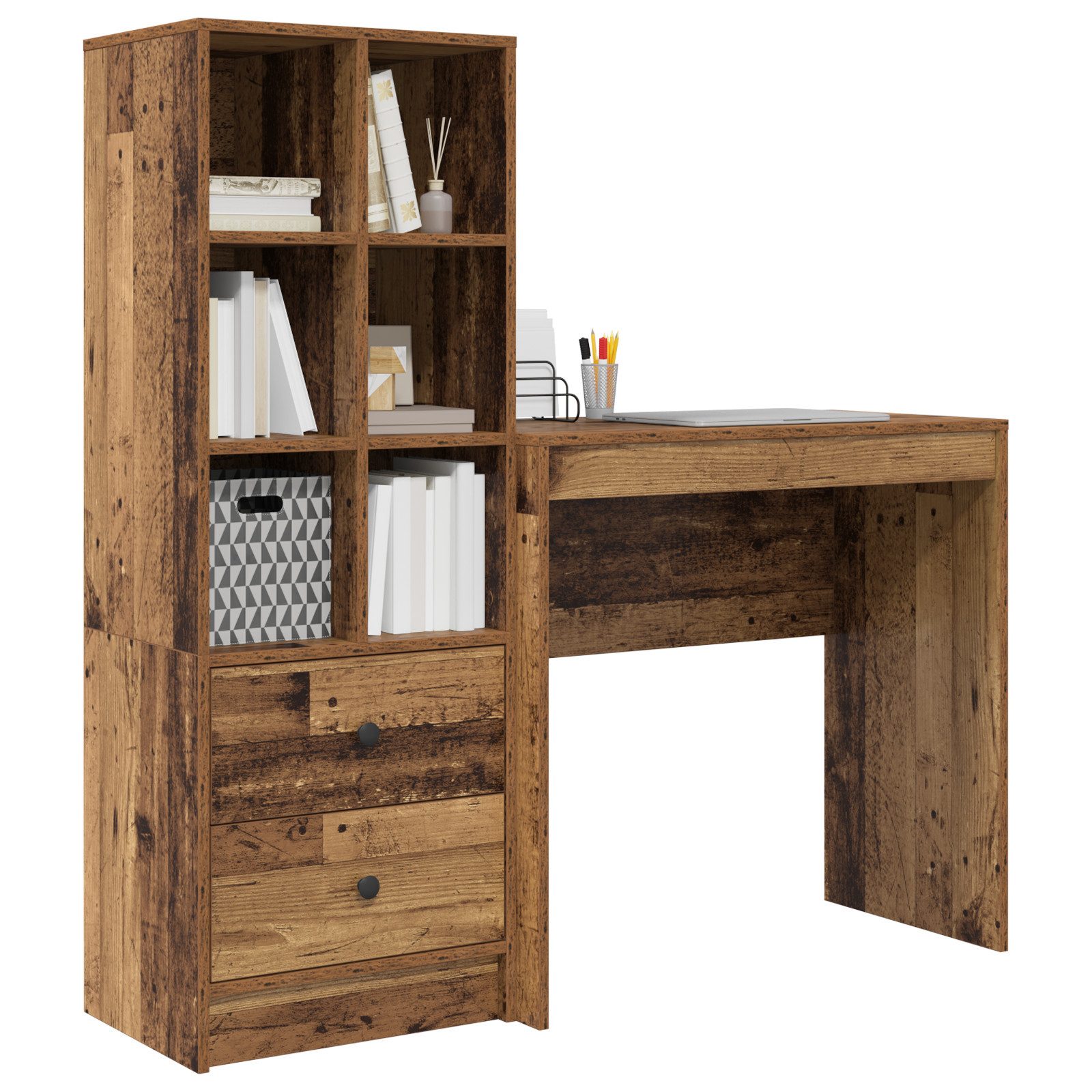 vidaXL Sideboard Schreibtisch mit Stauraum Altholz günstig online kaufen