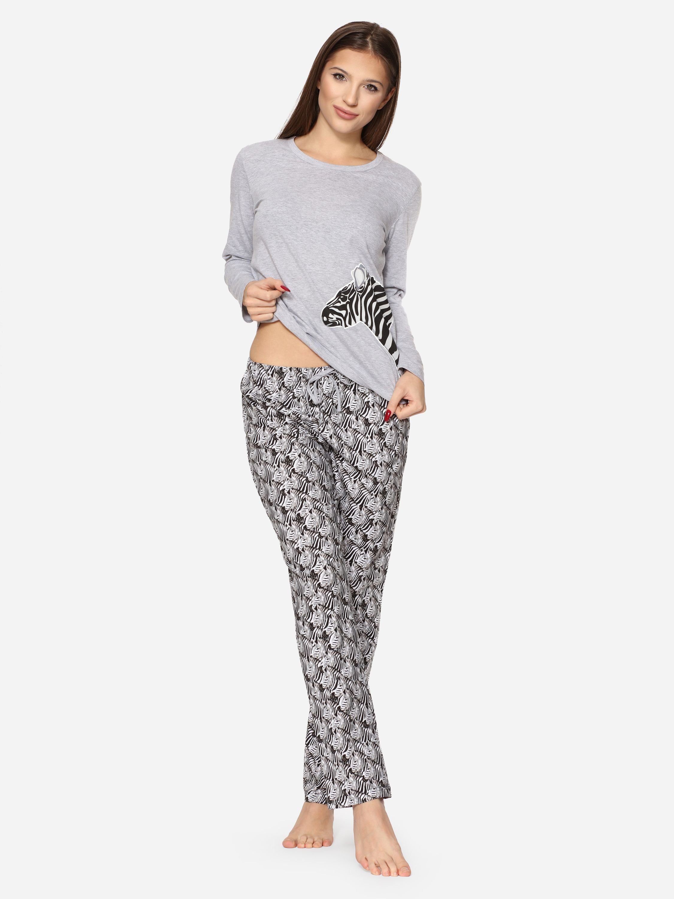 Merry Style Schlafanzug Zebra Schlafanzug Damen MS10-169 Melange
