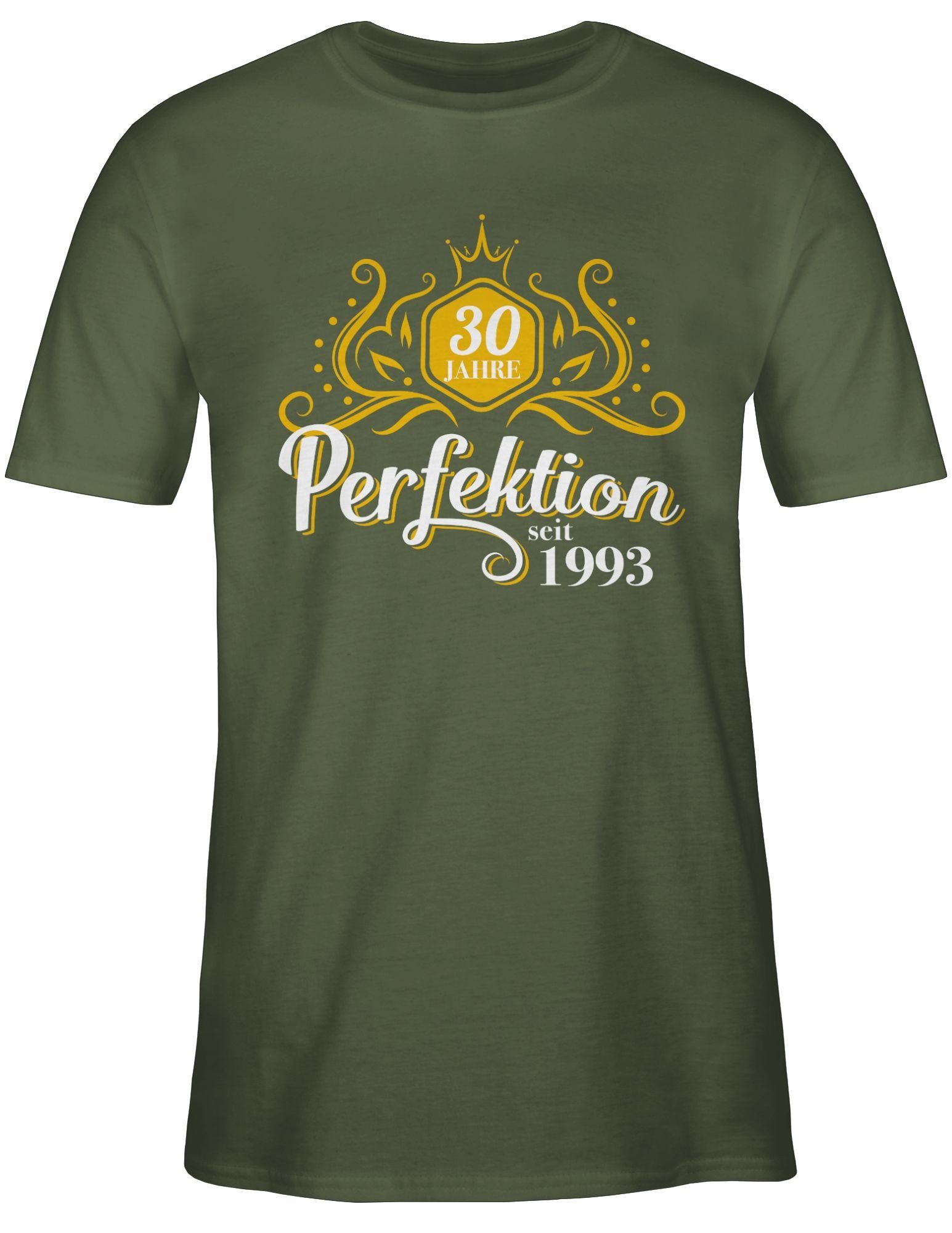 Shirtracer T-Shirt Dreißig Jahre Perfektion 02 Grün 30. 1993 Geburtstag Army