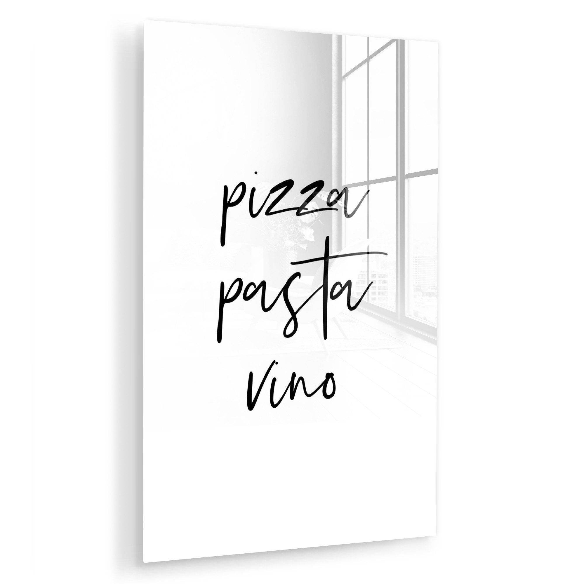MuchoWow Acrylglasbild Zitat - Pizza, Pasta, günstig online kaufen
