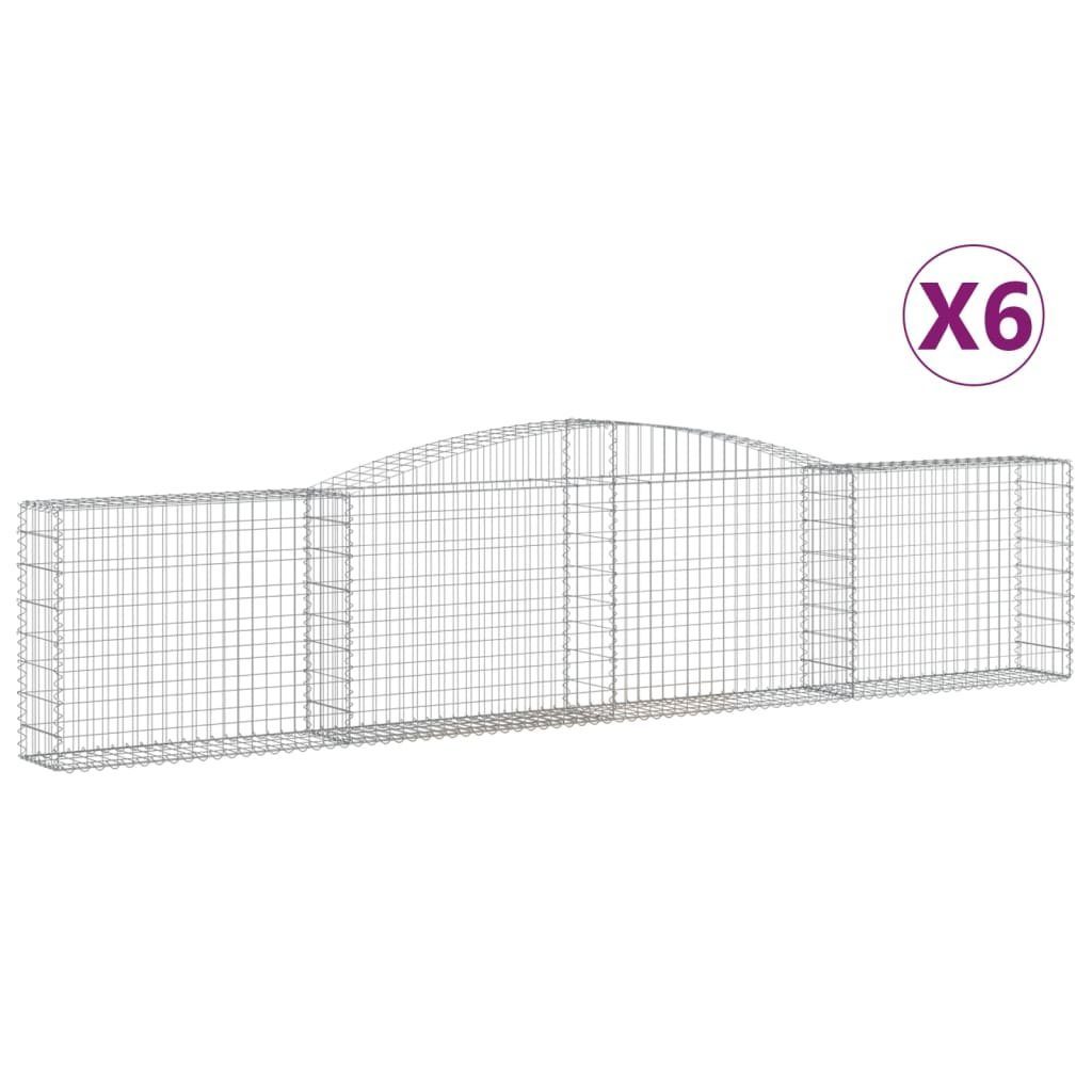 Thumbnail - vidaXL Blumentopf Gabionen mit Hochbogen 6 Stk. 400x30x80/100cm Verzinktes Eisen (6 St)