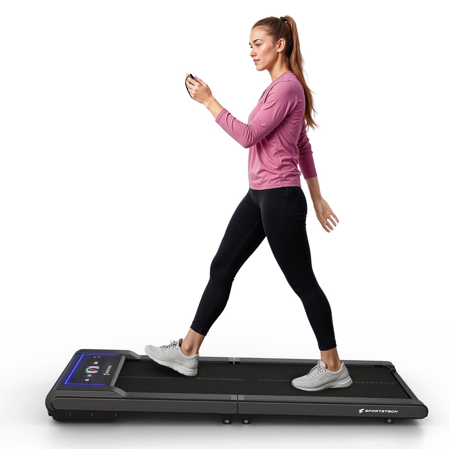 Sportstech Laufband sWalk Fold, 4 vorinstallierte Programme, 7 Farben LEDs