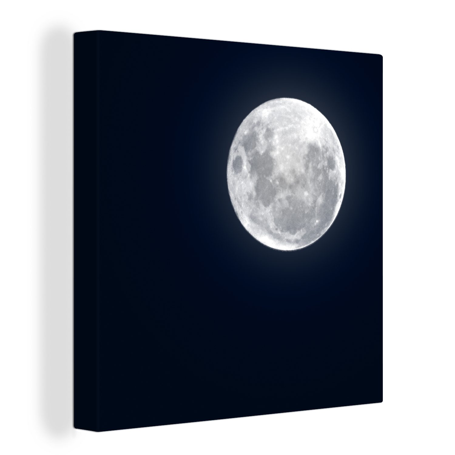 OneMillionCanvasses® Leinwandbild Mond - Himmel - Nacht, (1 St), Leinwand Bilder für Wohnzimmer Schlafzimmer | Leinwandbilder