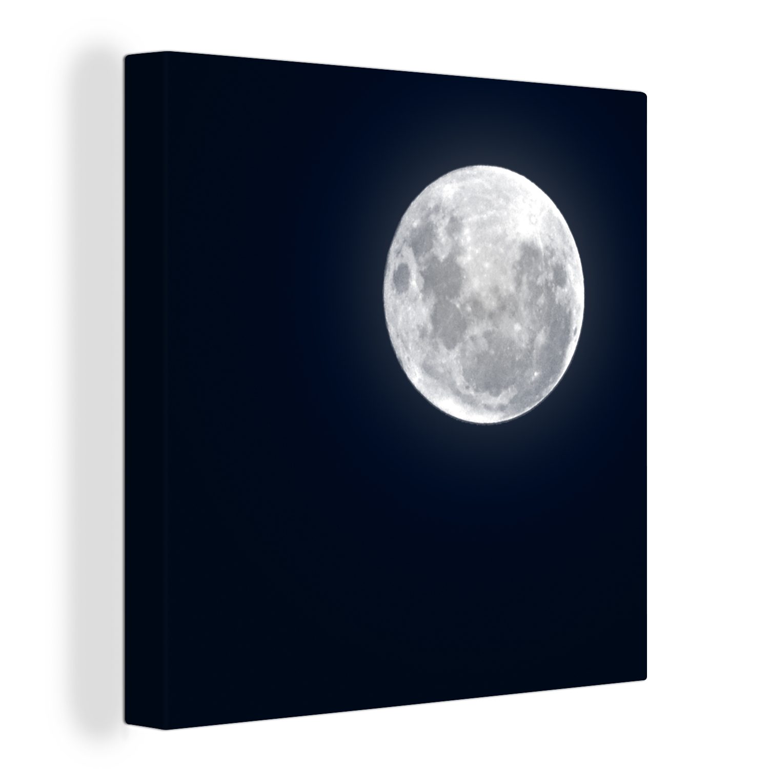 OneMillionCanvasses® Leinwandbild Mond - Himmel - Nacht, Fotodruck (1 St), Wandbild, Deko Schlafzimmer Wohnzimmer Flur 20x20 cm