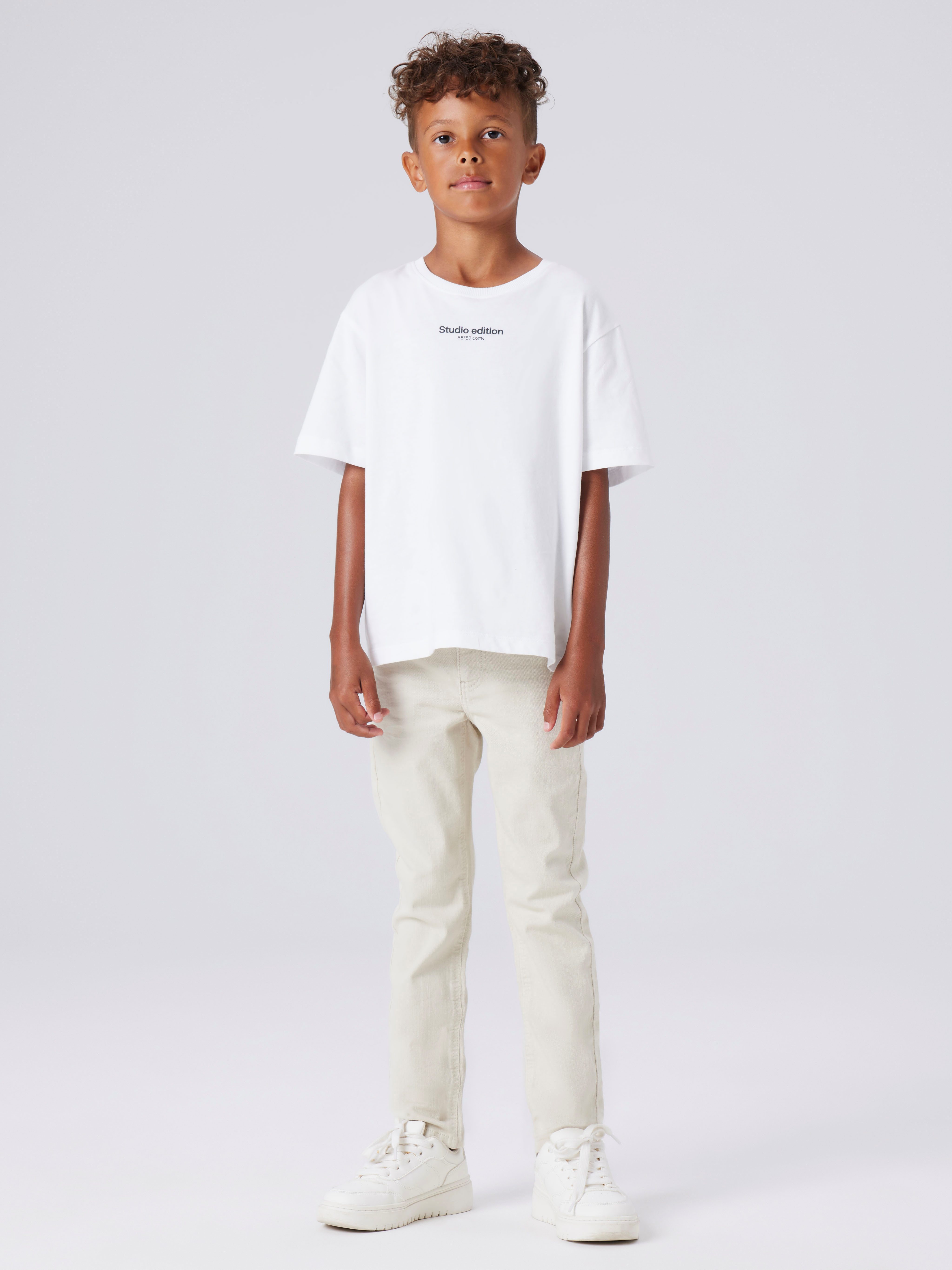 Name It Röhrenhose NKMTHEO für Jungen mit verstellbarem Bund und schmaler Silhouette slim fit, Twill, Reißverschluss, uni