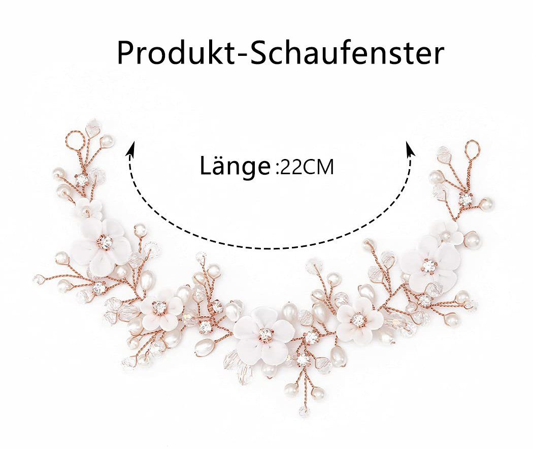 floraler Kristall,Haarschmuck,Einfach,Elegant,Entworfen Scheiffy Frauen, Brautpaare,Haarbänder für für Mädchen, und Brautjungfern,Perlenschmuck,Haarschmuck Partys für Haarschmuck,Haarschmuck aus Versammlungen(Roségold) Hochzeiten, Diadem