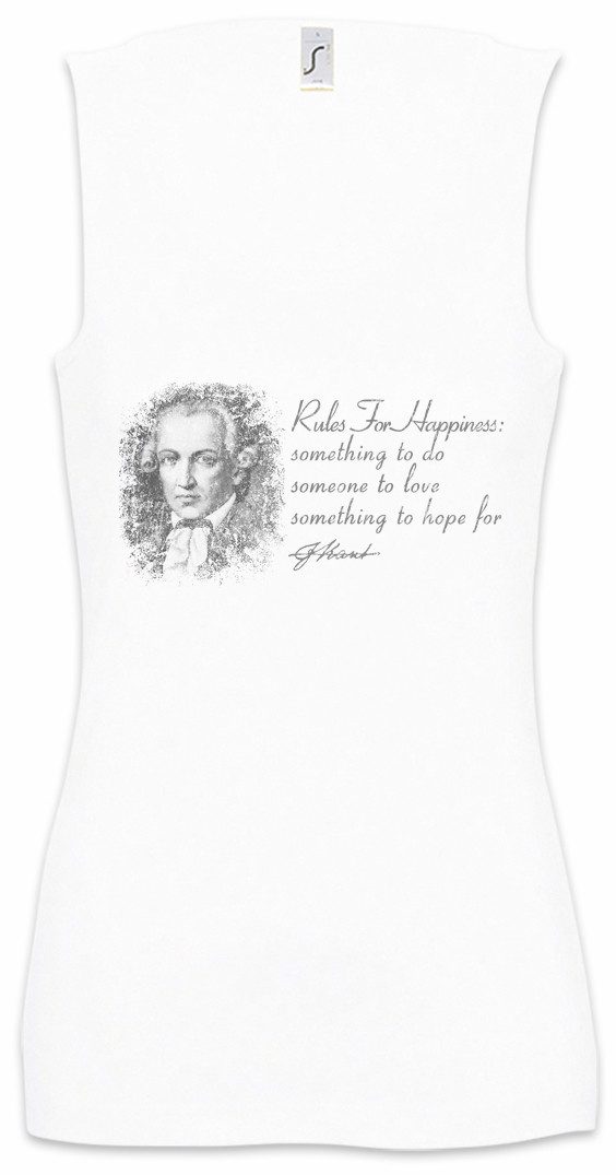 Tanktop Kant Rules For Happiness Ärmelloses Damen T-Shirt Emmanuel Immanuel