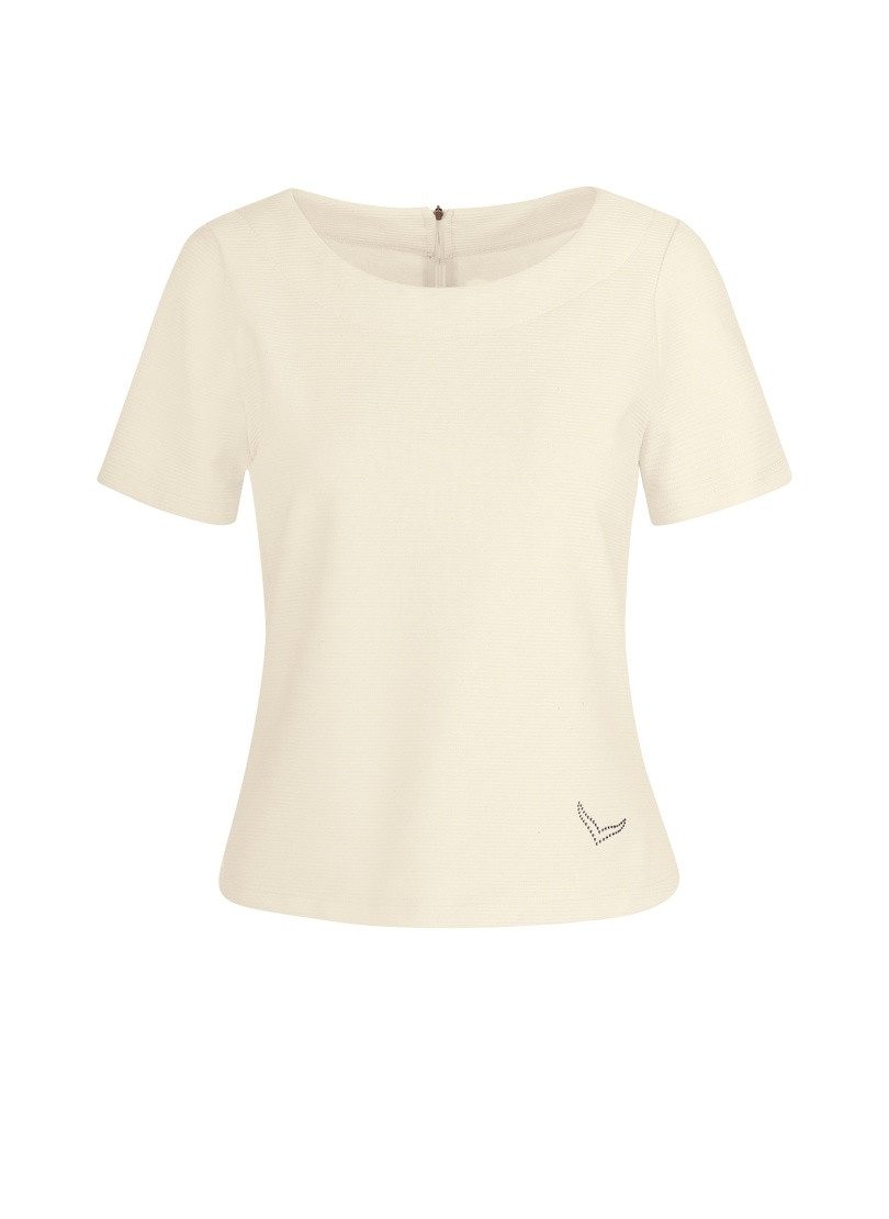 Trigema Sweatshirt TRIGEMA Shirt mit kurzen Ärmeln mit Kristallsteinen günstig online kaufen