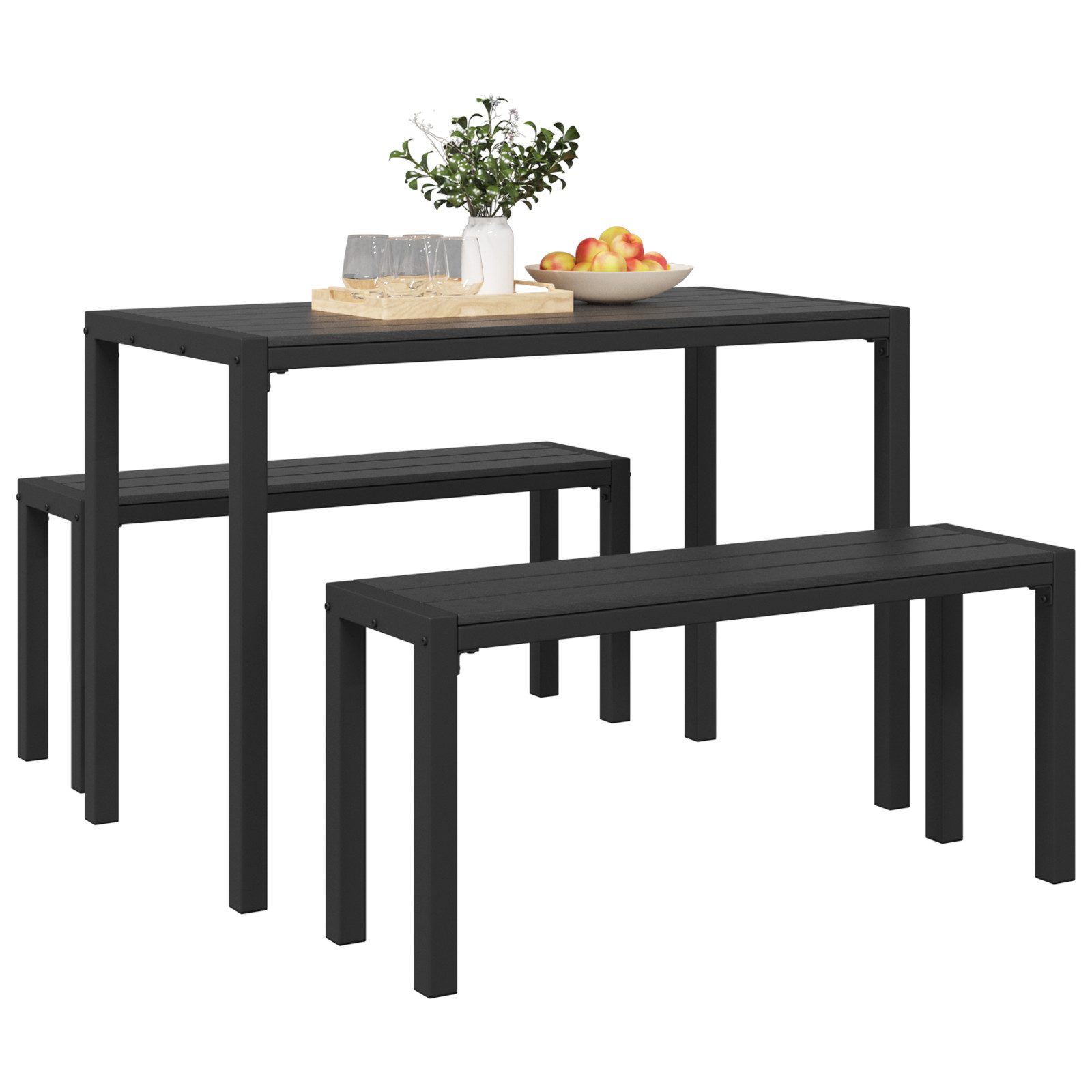 vidaXL Gartenbank 3-tlg. Garten-Essgruppe Stahl und günstig online kaufen