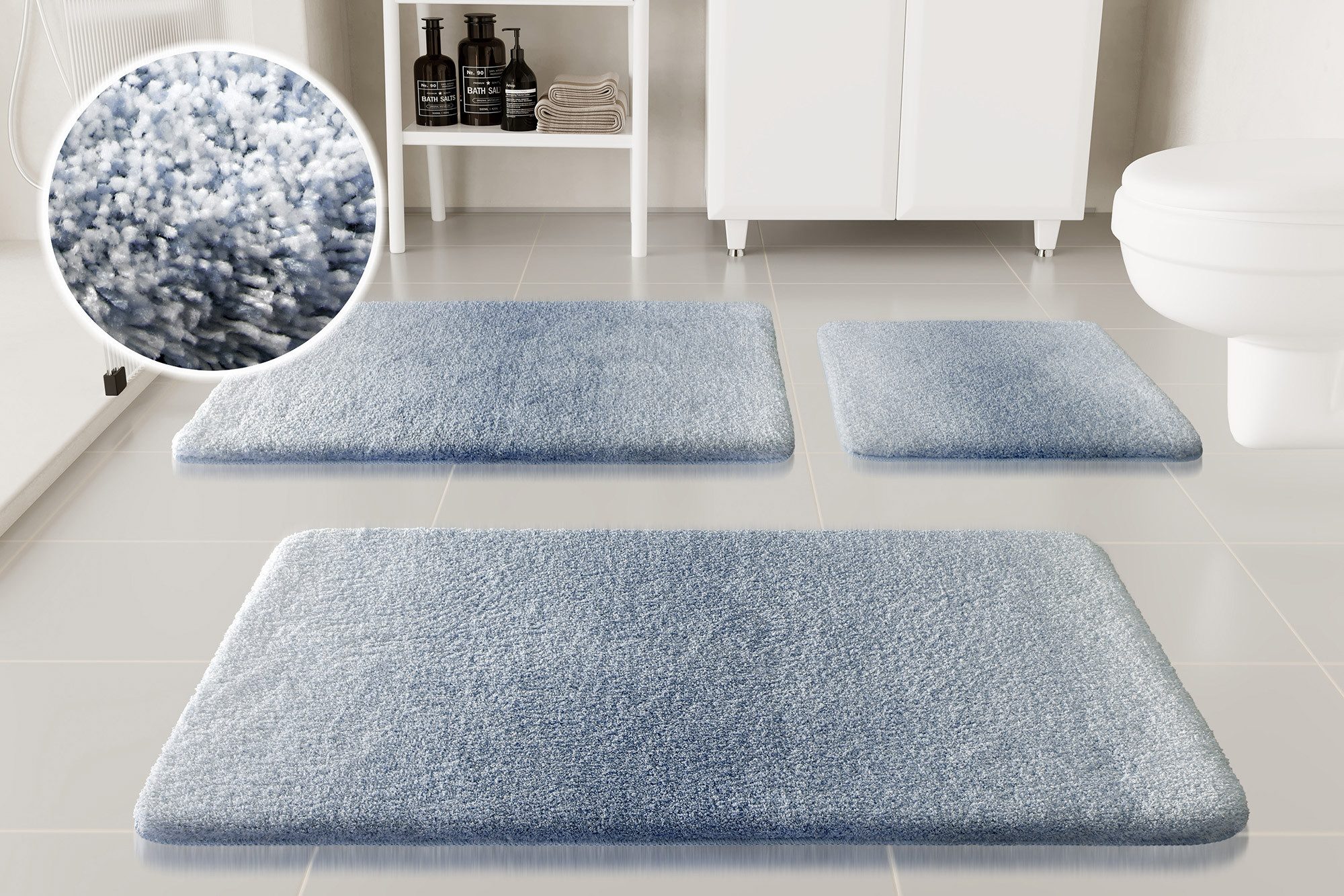 OTTO home Badematte Utta, Höhe 25 mm, rutschhemmend beschichtet, schnell trocknend, Polyester, rechteckig, Badteppich, getuftet, mit modernem Farbverlauf, flauschig, hochflor