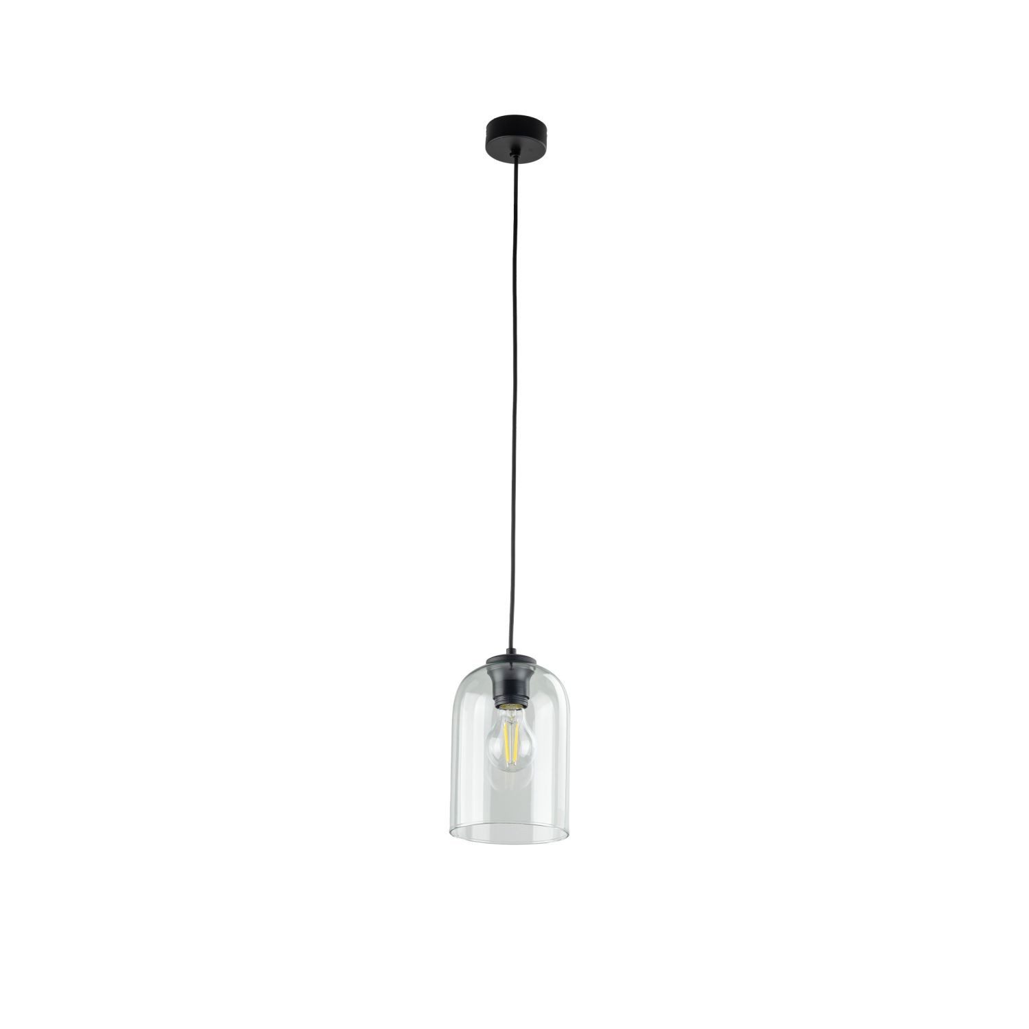Licht-Erlebnisse Pendelleuchte LUNEX, ohne Leuchtmittel, Metall Glas E27 Ø 14 cm rund H: max. 160 cm Schwarz Grün Modern