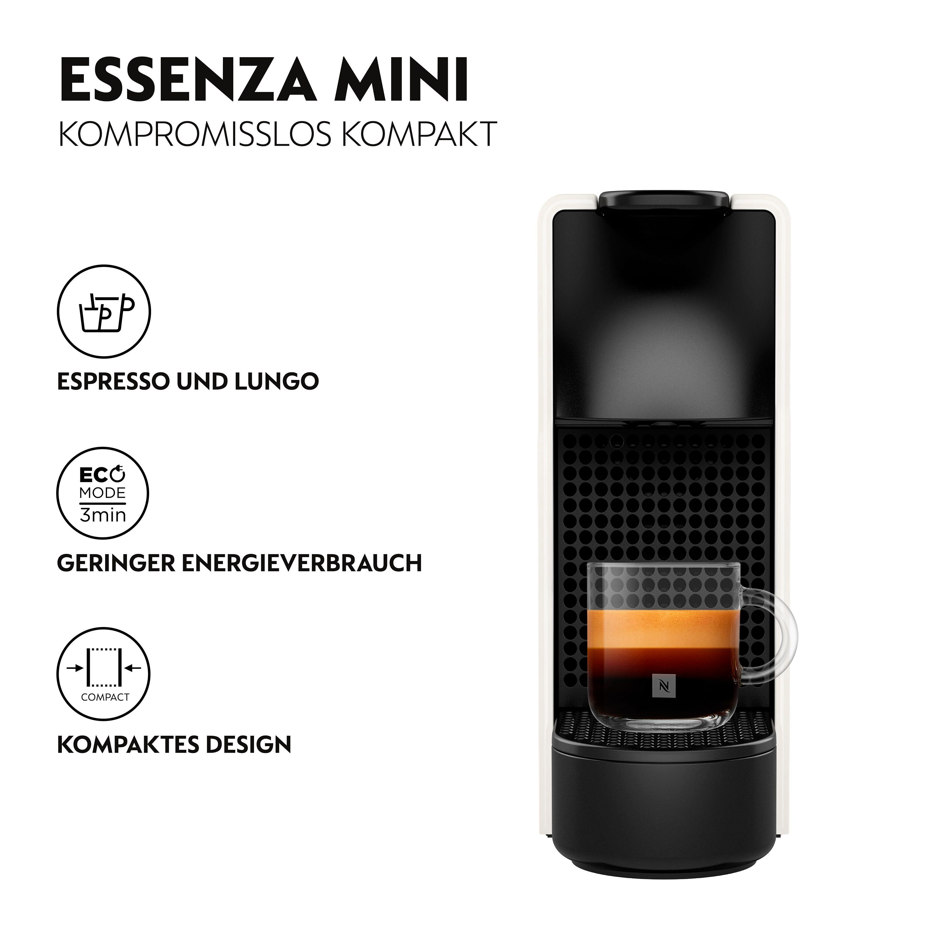 NESPRESSO Kapselmaschine XN1101 Essenza Mini von Krups, Pumpendruck: 19 Bar, inkl. Willkommenspaket mit 7 Kapseln