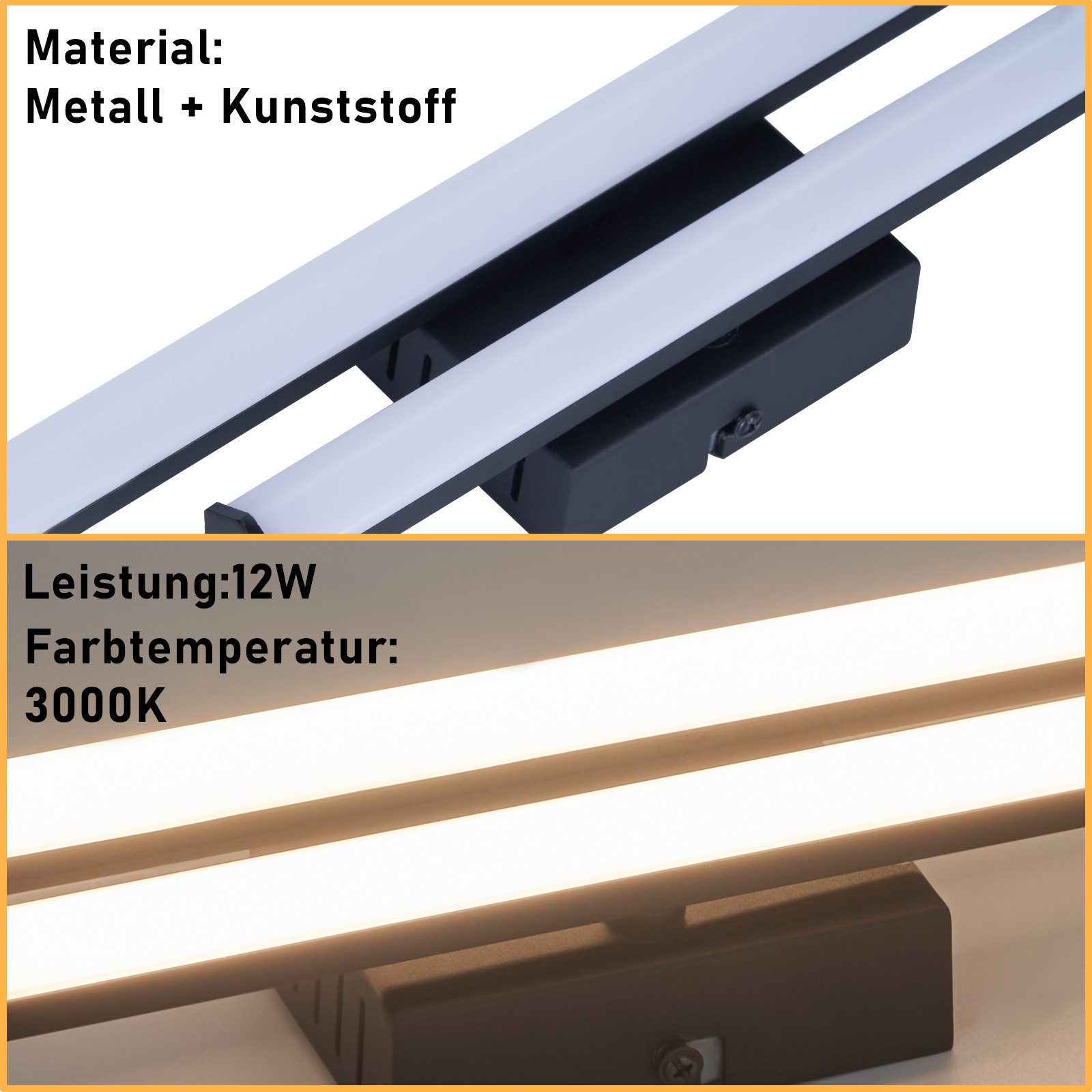 Nettlife LED Deckenleuchte Wohnzimmer Modern Schwarz 24W 3000K Warmweiß Sch günstig online kaufen