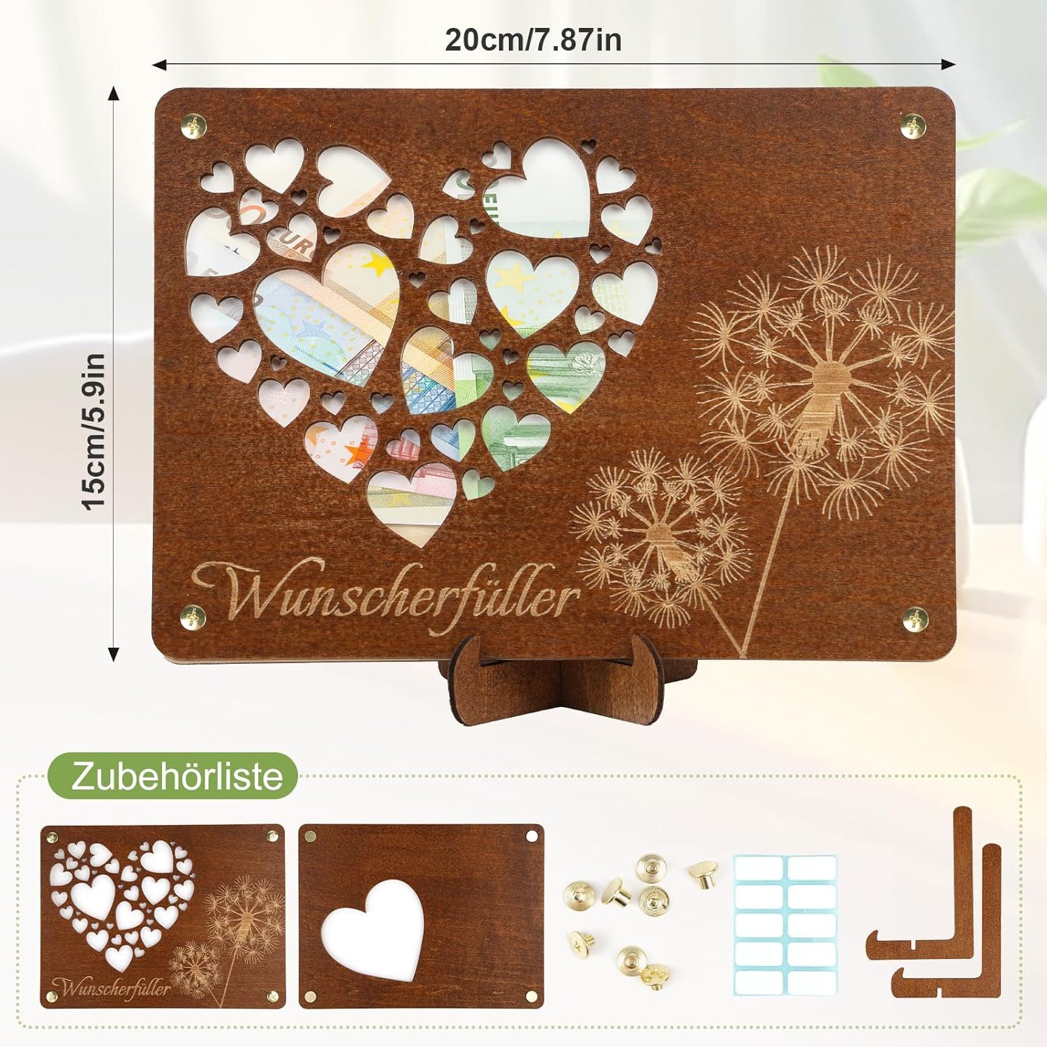 Venicce Love Geschenkbox Geldgeschenke Verpackung, Geschenke aus Holz - Geburtstagsgeschenk (1 St)