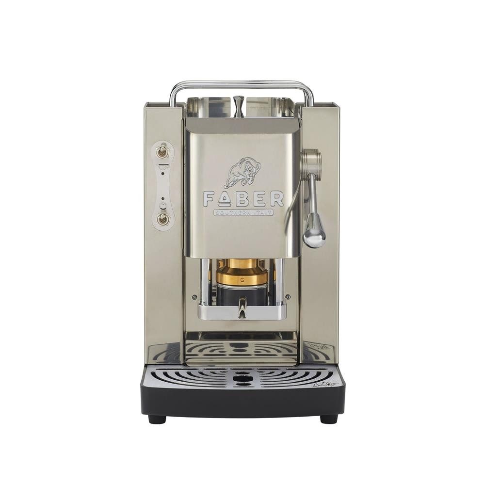 Faber Coffee Machines Espressomaschine Pro Inox Deluxe Matt Satin Kaffeepadmaschine, 44mm ESE Pads, Kompakte und elegante Bauform