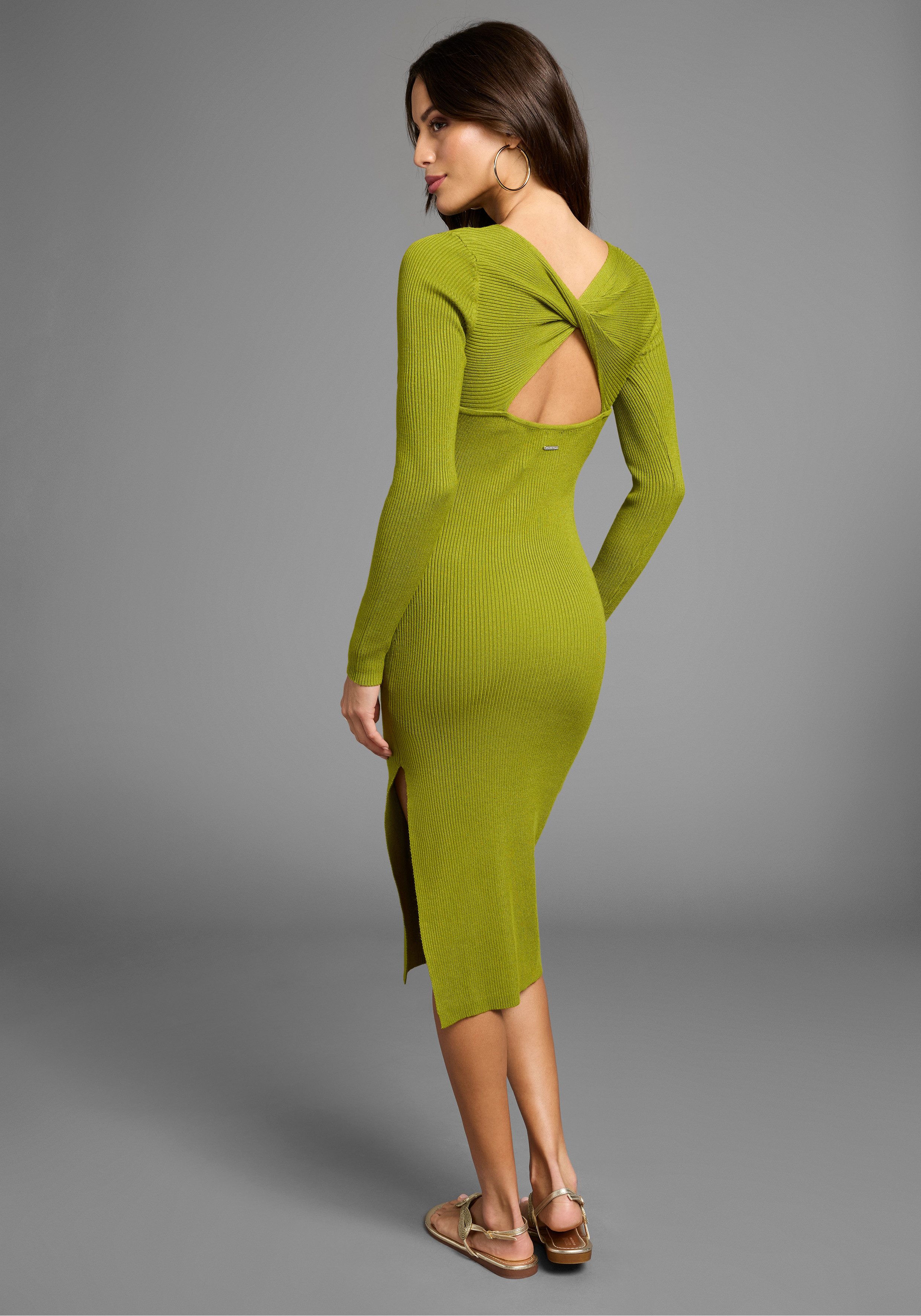 Laura Scott Strickkleid mit femininem Knotendetail günstig online kaufen