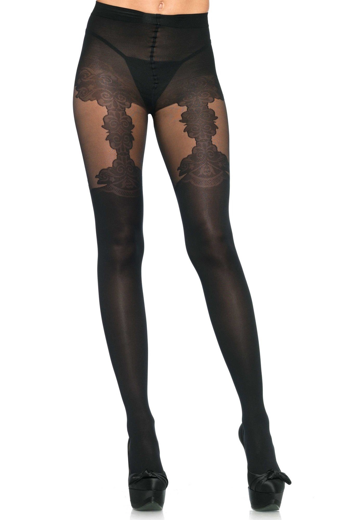 Leg Avenue Strumpfhose Transparente Strumpfhose mit Strumpfbanddetail (1 St) transparent