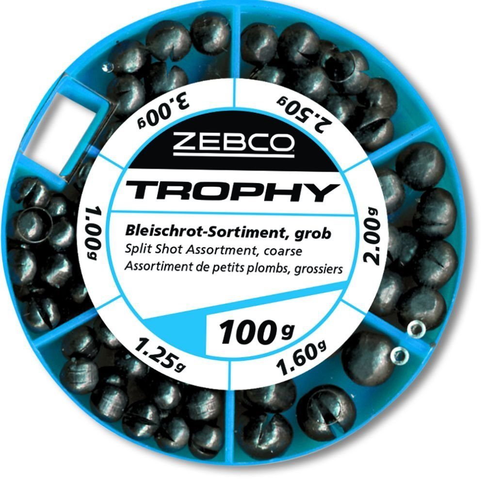 Zebco Bleischrot Zebco Trophy Bleischrot-Sortiment grob - 100g Spaltbleie | Angelgewichte