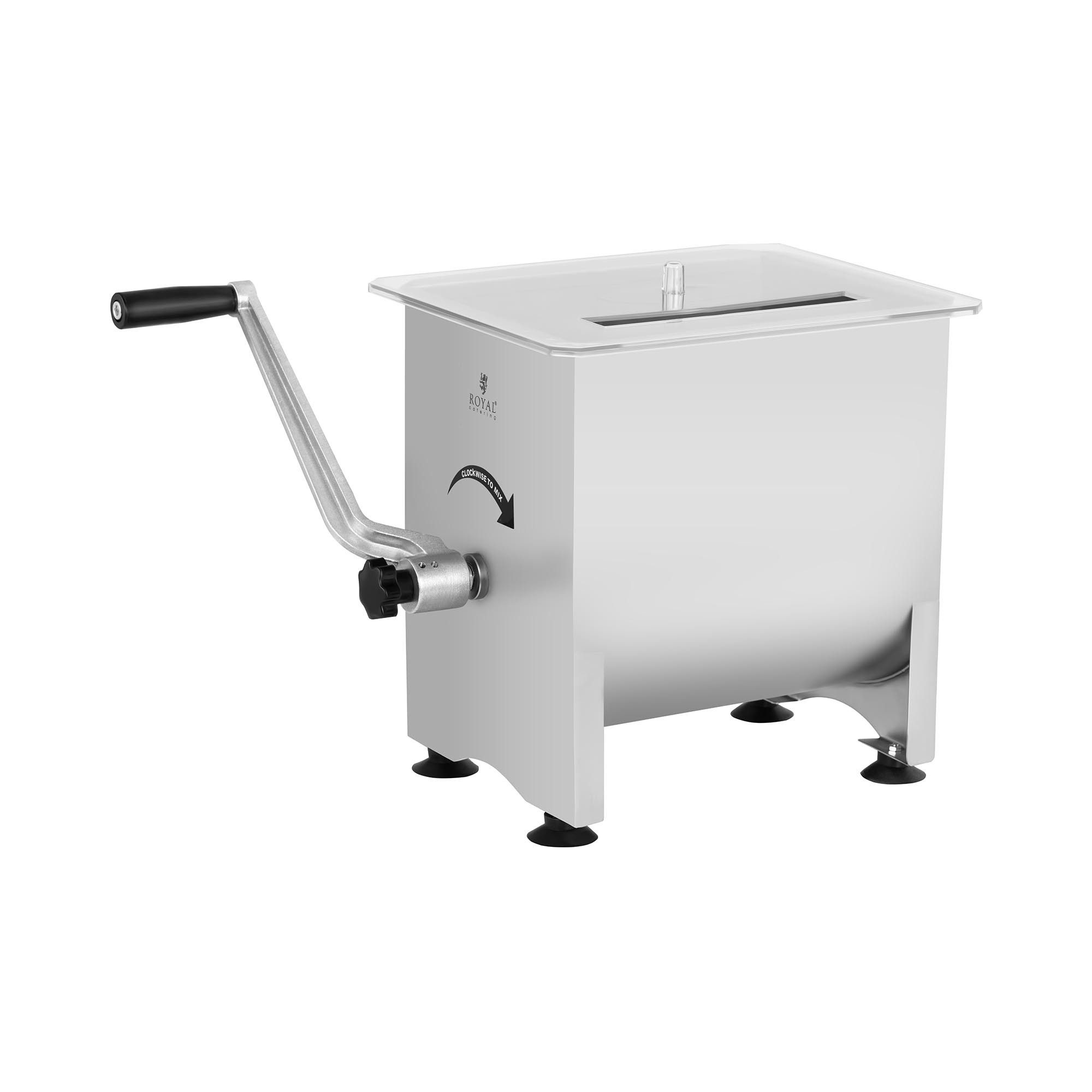 Royal Catering Fleischwolf Fleischmischer 16 L Kurbel manuell Fleischmenger Edelstahl Marinator D