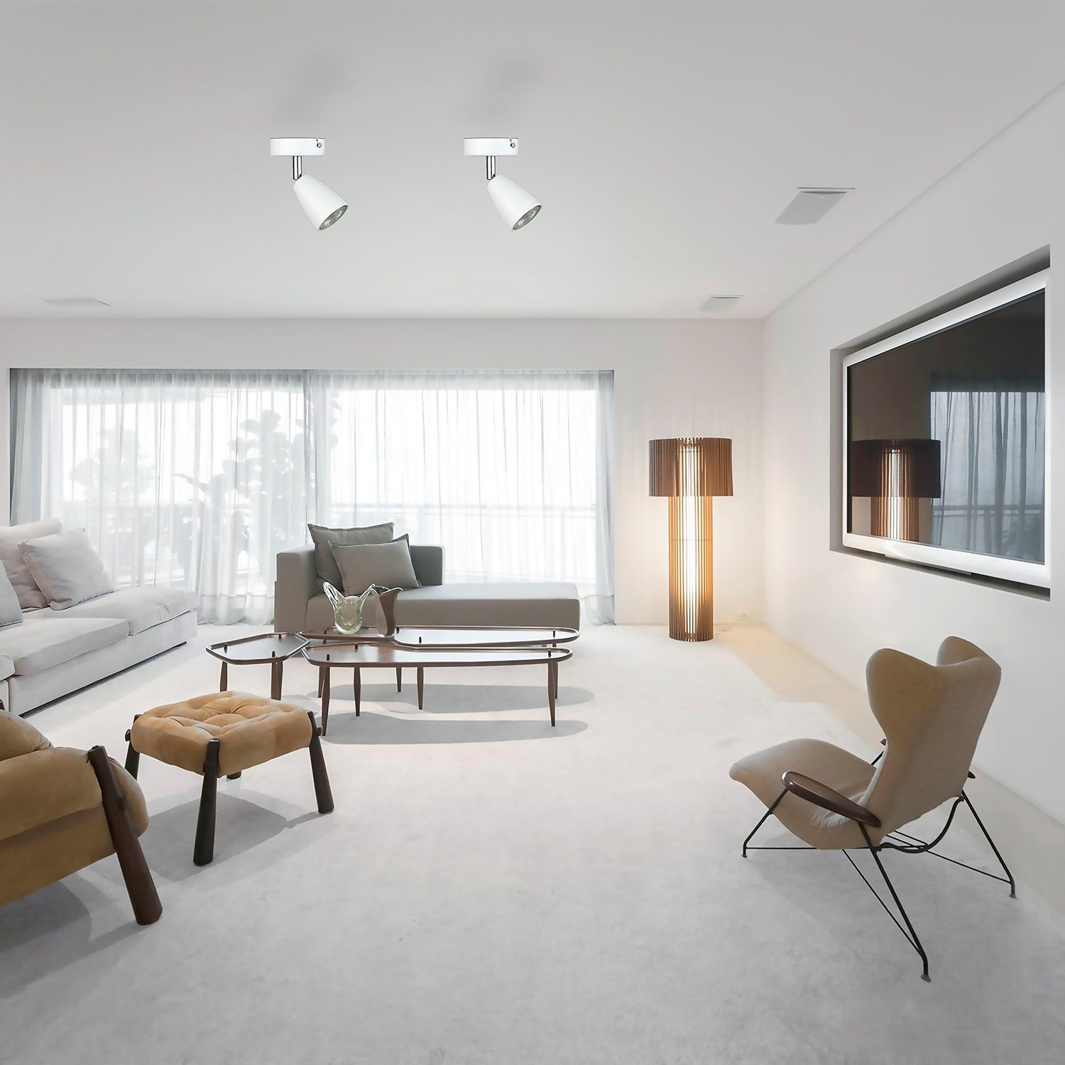 IMPTS LED Deckenspots Deckenleuchte Spotleuchte Deckenstrahler, Nicht Dimmbar, LED wechselbar, Warmweiß, Schwenkbar LED Deckenlampe Deckenspot