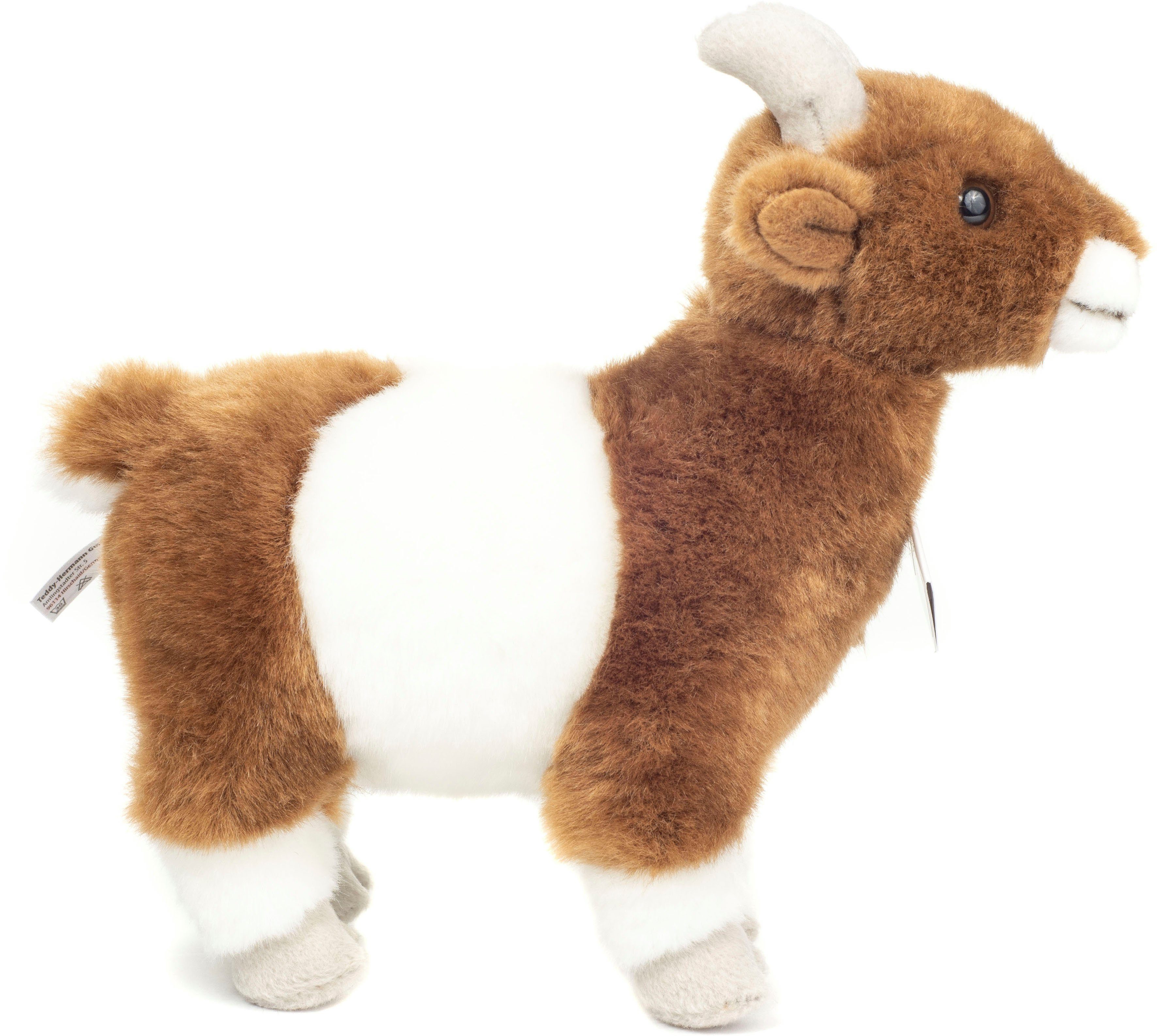 Teddy Hermann® Kuscheltier Ziege 22 cm, braun/weiß, zum Teil aus recyceltem Material
