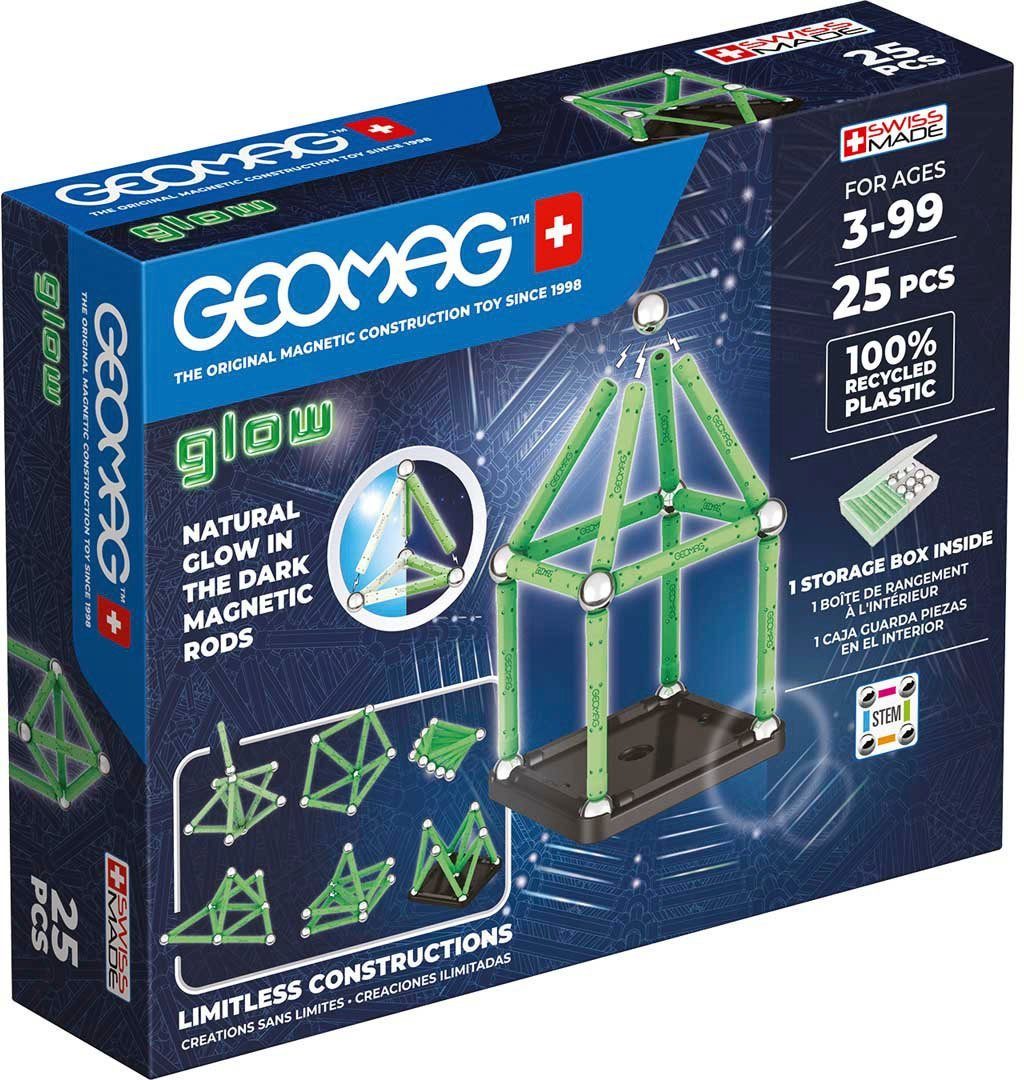 Geomag™ GEOMAG™ Glow, Recycled Magnetspielbausteine, (25 St), aus recyceltem Material; Made in Europe