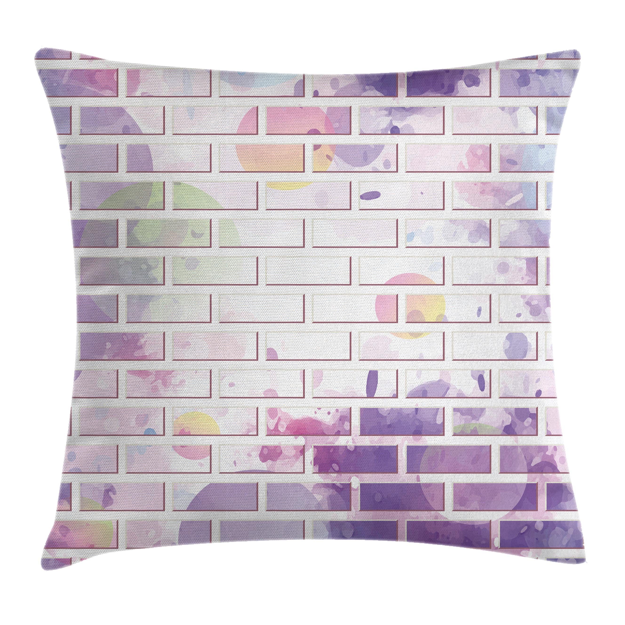 Kissenbezüge Waschbar mit Reißverschluss Kissenhülle mit Farbfesten Klaren Farben Beidseitiger Druck, Abakuhaus (1 Stück), Violett Vector Graffiti Brick