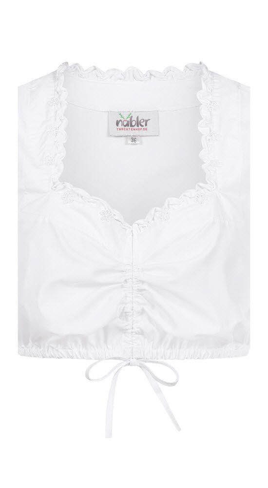 Nübler Dirndlbluse Dirndlbluse 3/4 Arm Isabel in Weiß von Nübler