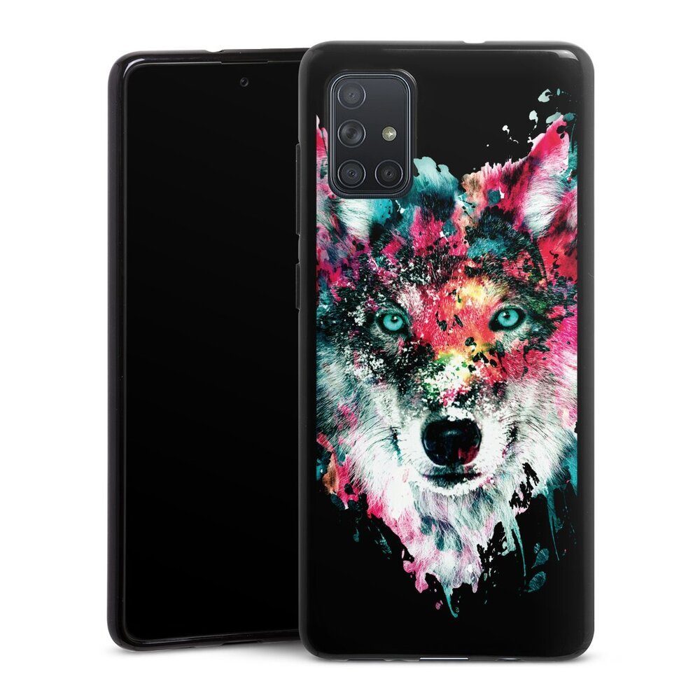 DeinDesign Handyhülle Riza Peker Wolf bunt Wolve ohne Hintergrund, Samsung  Galaxy A71 Silikon Hülle Bumper Case Handy Schutzhülle
