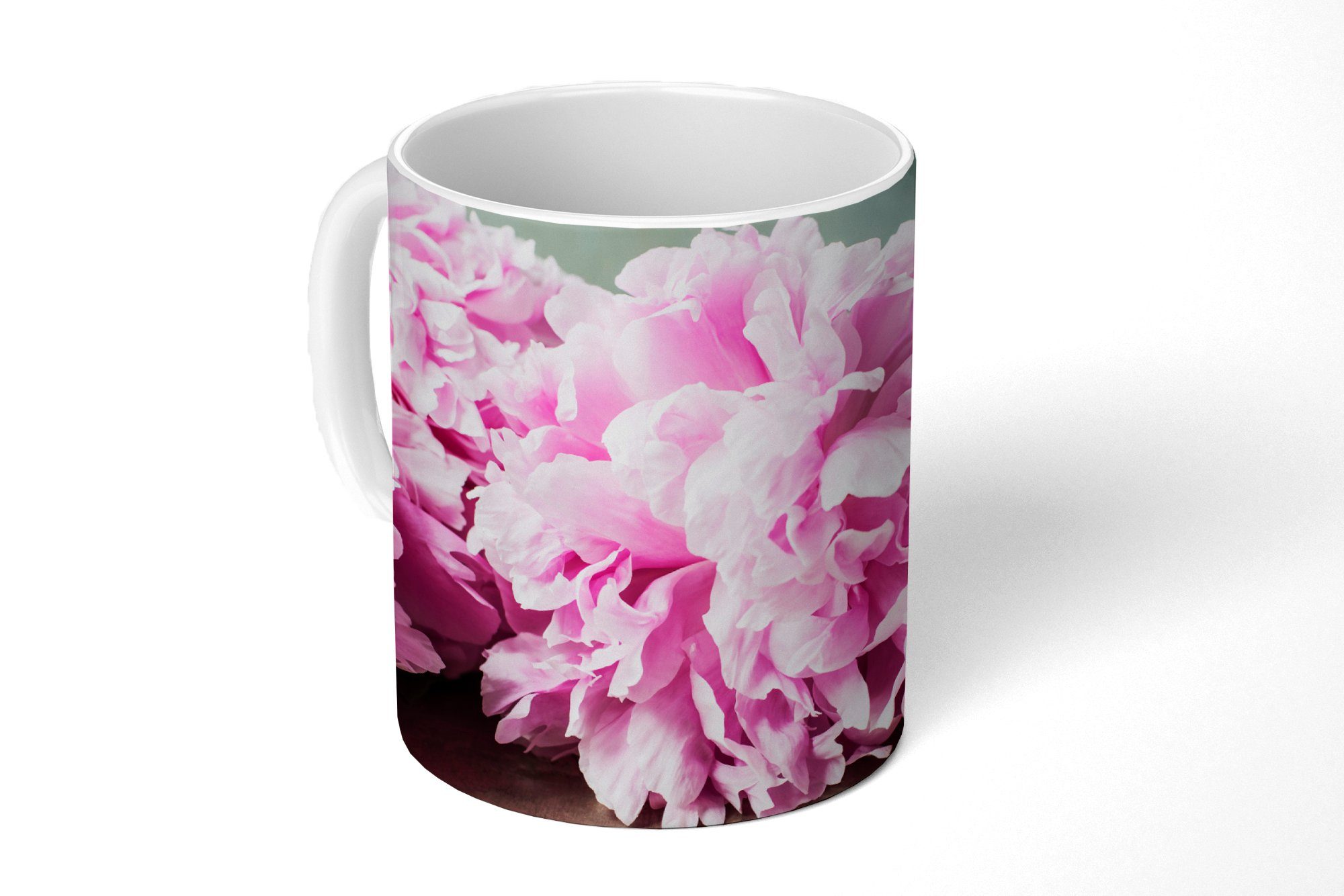 MuchoWow Tasse Blumen - Rosa - Pfingstrose - Botanisch, Keramik, Kaffeetassen, Teetasse, Becher, Teetasse, Geschenk