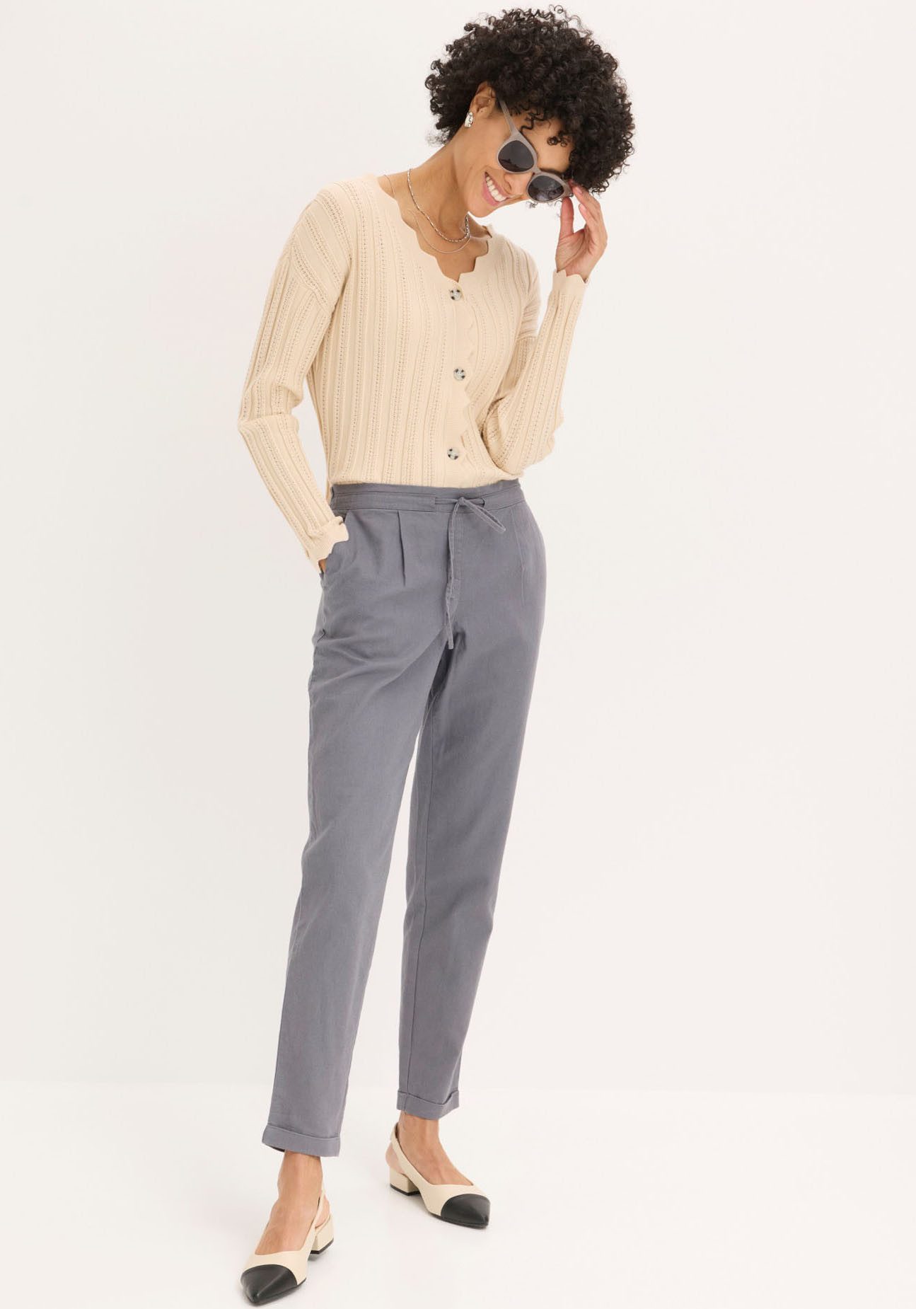 bonprix Leinenhose aus Leinen und Baumwolle, Regular Fit, mit elastischem Gummibund – Bild 5 von 5