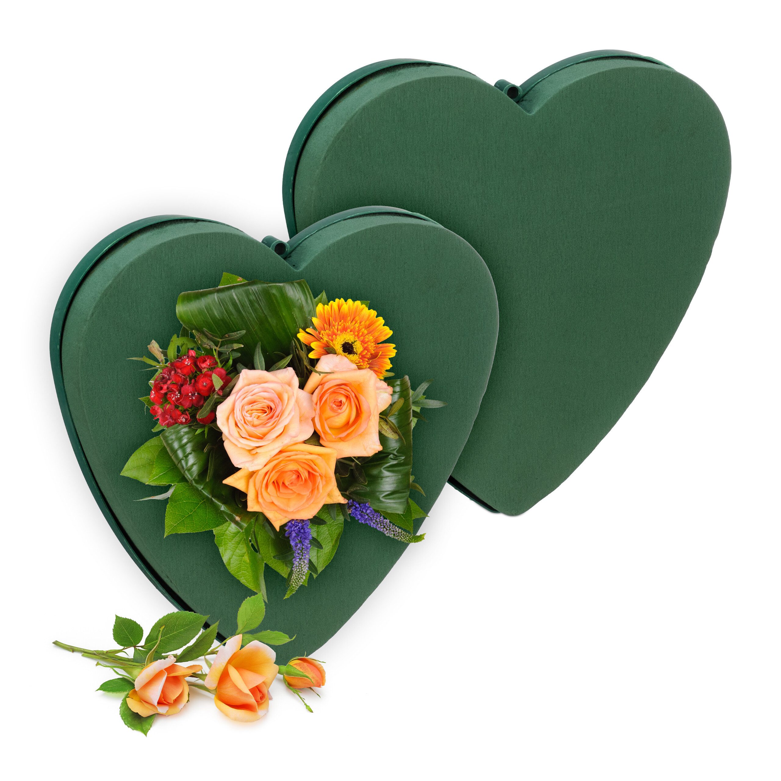 Bastelnaturmaterial Steckschaum Herz 2er Set