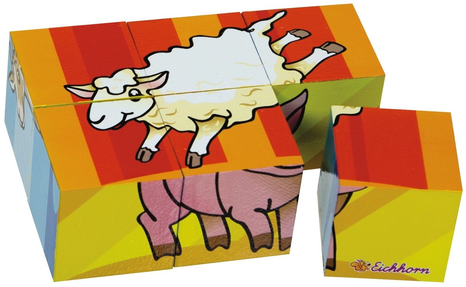 Puzzle Holz Würfel 6 100005481, Tiermotive Eichhorn Kinder Teile Puzzleteile 6 Puzzle