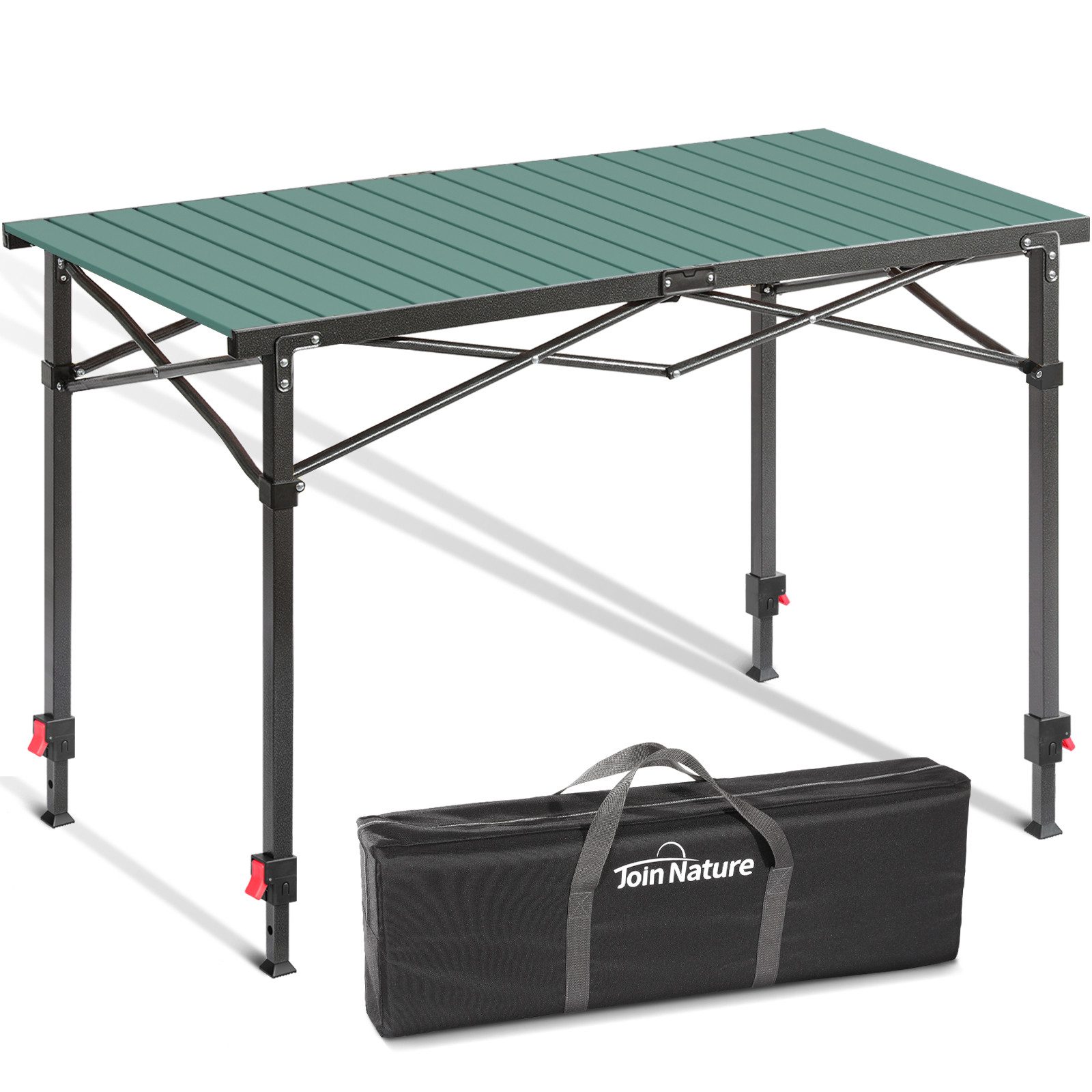 HOMECALL Klapptisch Campingtisch Klappbar Balkontisch Gartentisch Tragbar Outdoor Tisch (Aluminum Roll Up Tabletop, Höhenverstellbares Bein(76/84,5/92,5 cm), bis 100kg), Robust, stabil, für 4-6 Personen