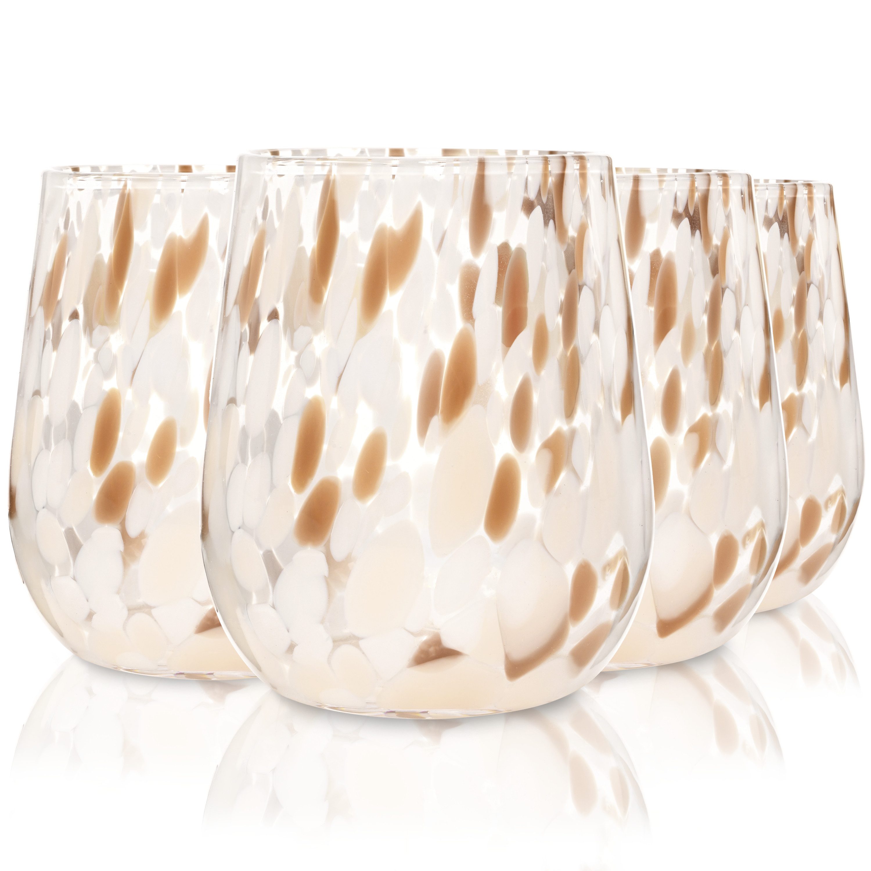 SÄNGER Gläser-Set Curacao, 4-tlg., Glas, 4x Trinkgläser Curacao mit Punkten, Füllmenge 320ml, mehrfarbig