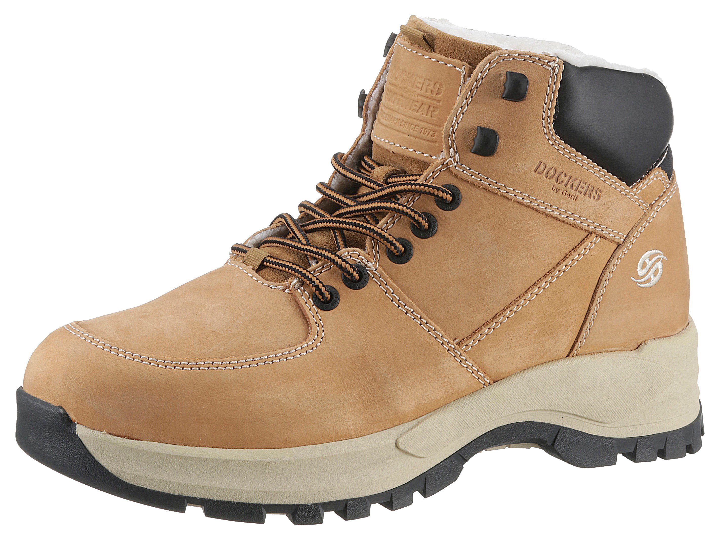 Gerli weich by Schaftrand Dockers camelfarben gepolstertem Winterboots mit