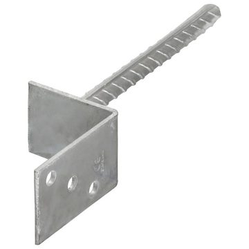 vidaXL H-Pfostenanker Pfostenträger 6 Stk. Silbern 8×6×30 cm Verzinkter Stahl, (6-St)