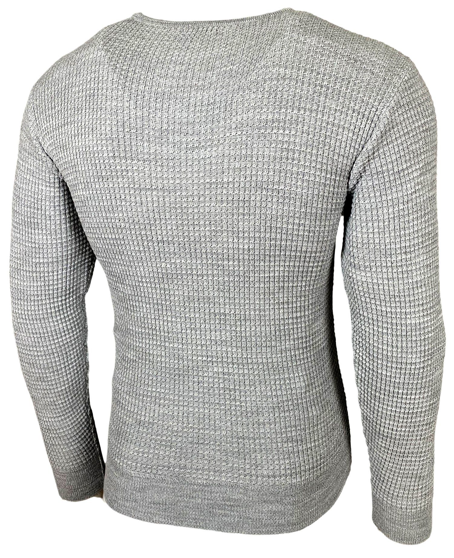 Baxboy Strickpullover Baxboy Herren Pullover Rundkragen Moderner Feinstrick Pulli B-52132