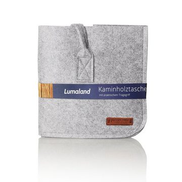 Lumaland Kaminholzkorb Kaminholztasche aus Filz (1 St), Holztasche Filztasche ca. 50 x 25 x 25 cm - Hellgrau