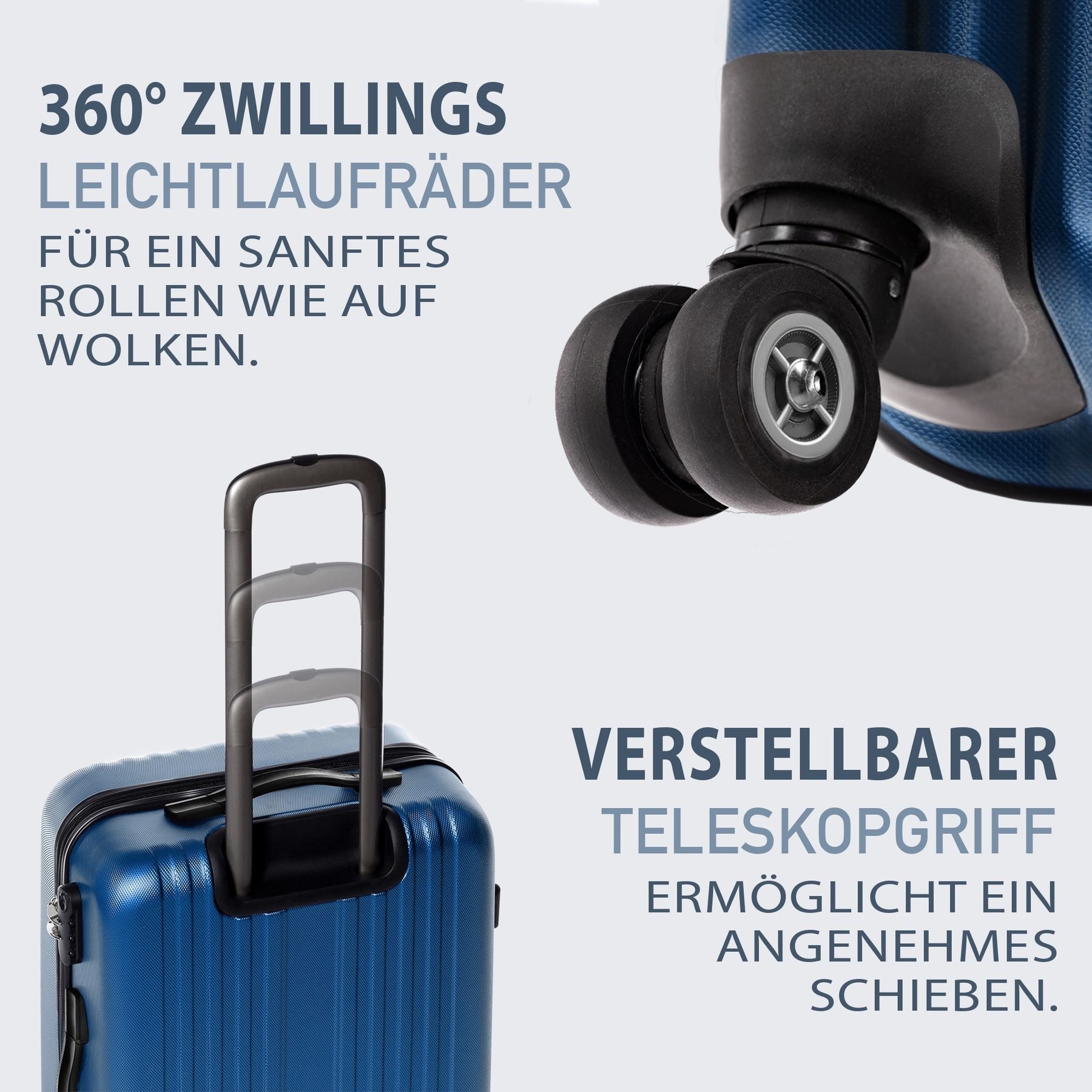 FERGÉ Kofferset Hartschale 3 teilig Koffer Set erweiterbar TOULOUSE, 4 Rollen, (3er Kofferset stabil und leicht mit Zahlenschloß, 3 tlg., Hartschalen-Trolley Set 3 Größen Handgepäck Koffer M XL), Trolley 3er Koffer Set, Reisekoffer 4 Rollen, Premium Rollkoffer