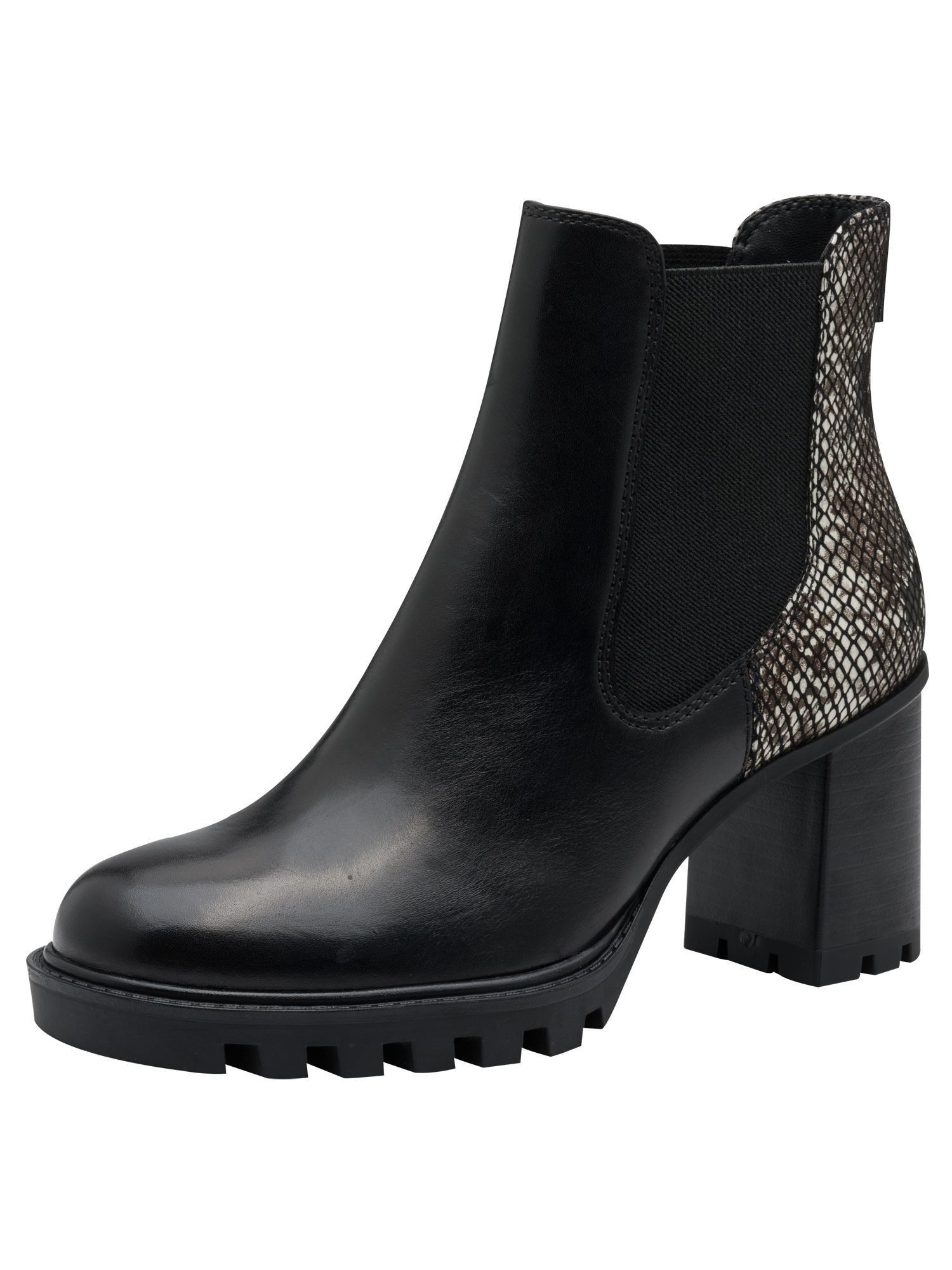 Tamaris ANTIshokk, TOUCH-IT aus Leder Blockabsatz Chelseaboots ANTIshokk