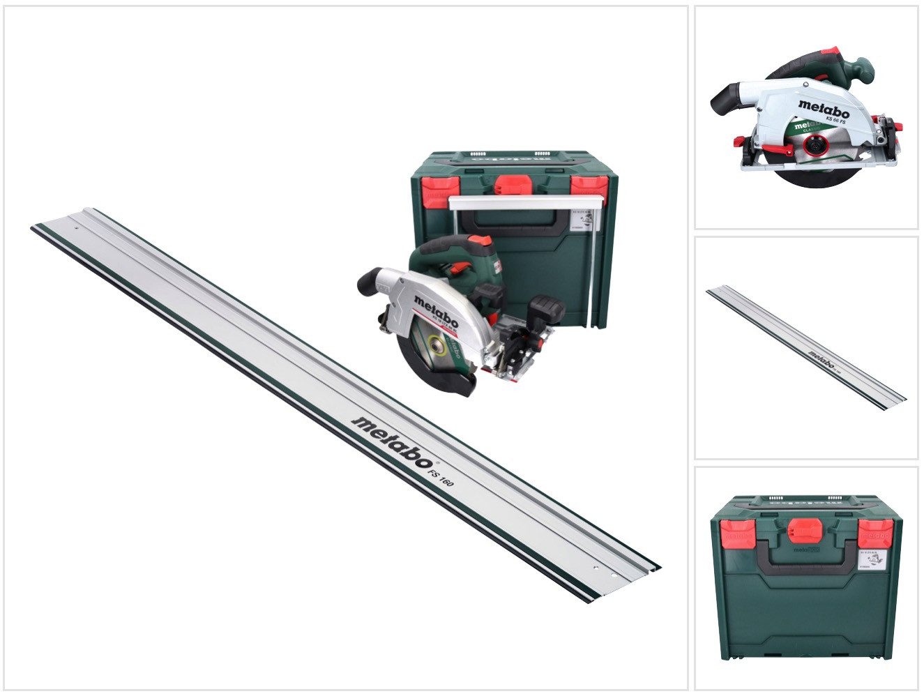 metabo Akku-Handkreissäge KS 18 LTX 66 BL Akku Handkreissäge 18 V 165 mm + Führungsschiene + me