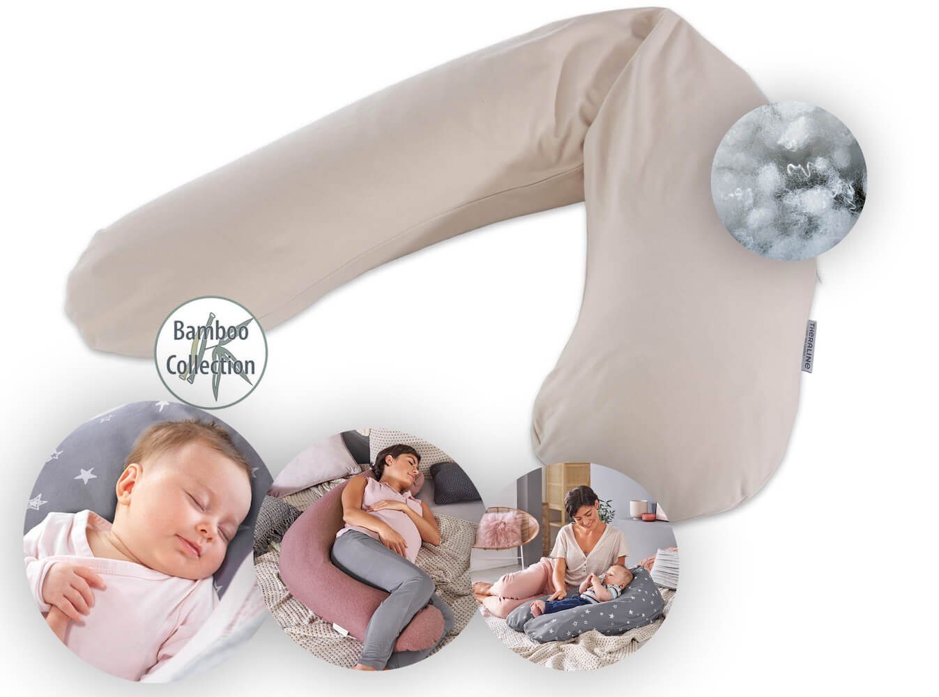 Theraline Stillkissen Das Original 190 cm mit Polyester Hohlfaser