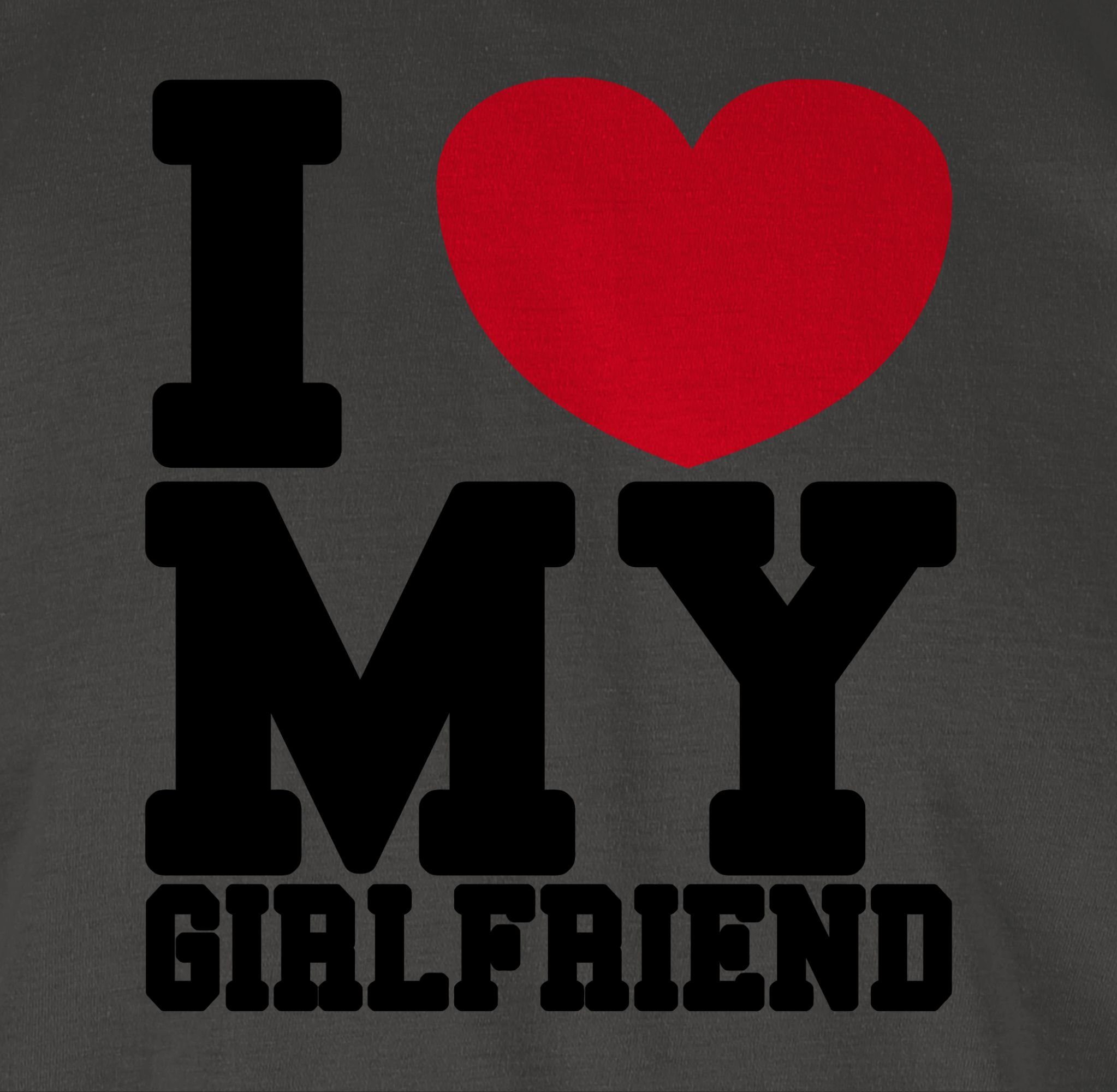 Shirtracer T-Shirt I Freundin GF 3 Valentinstag Dunkelgrau Love Liebe meine Geschenk Partner my Ich - Girlfriend love liebe my