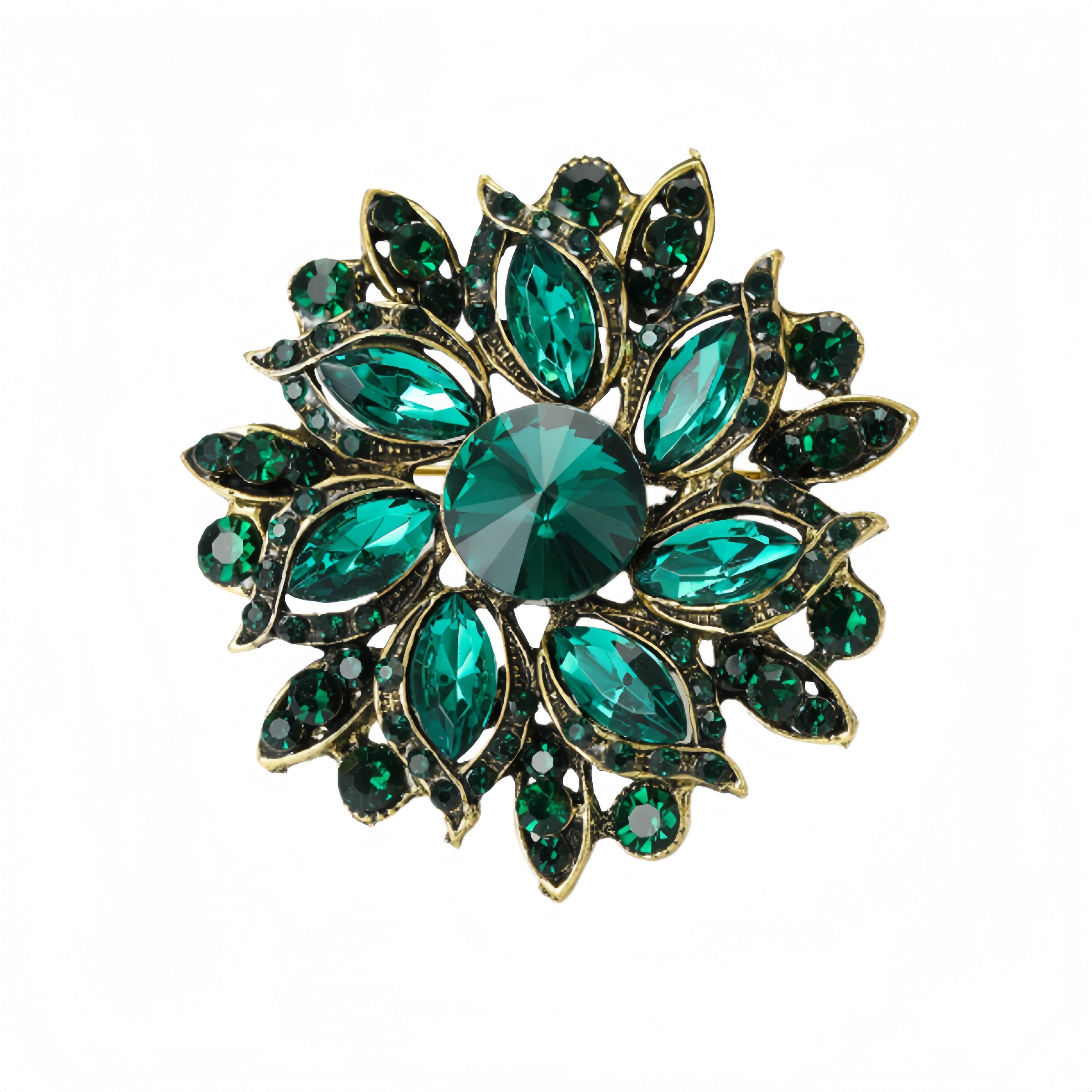 FOUORTUNATE-BEE Brosche Vintage Strass-Blumenbrosche für Damen mit Geschenk günstig online kaufen