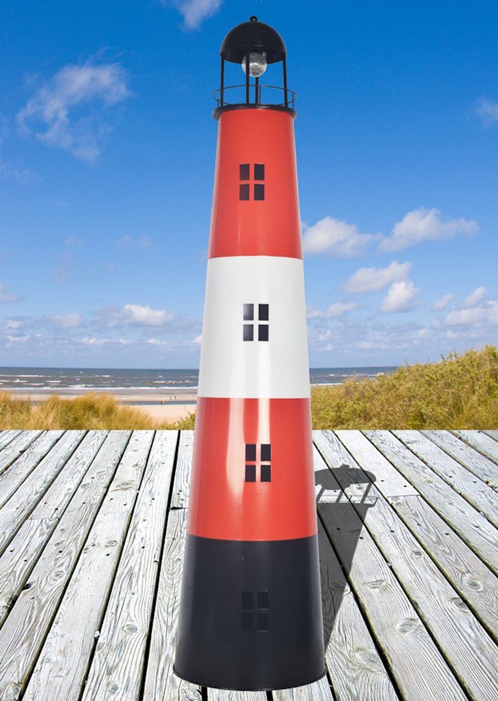 Jürgen Westerholt GmbH LED Solarleuchte LED Solar-Leuchtturm Außendekoration Garten Leuchtturm, LED fest integriert, Dämmerungssensor, freistehend