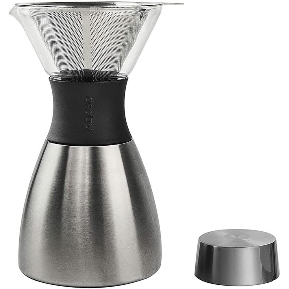 ASOBU Filterkaffeemaschine, 1l Kaffeekanne, tragbarer, wiederverwendbarer Edelstahlfilter