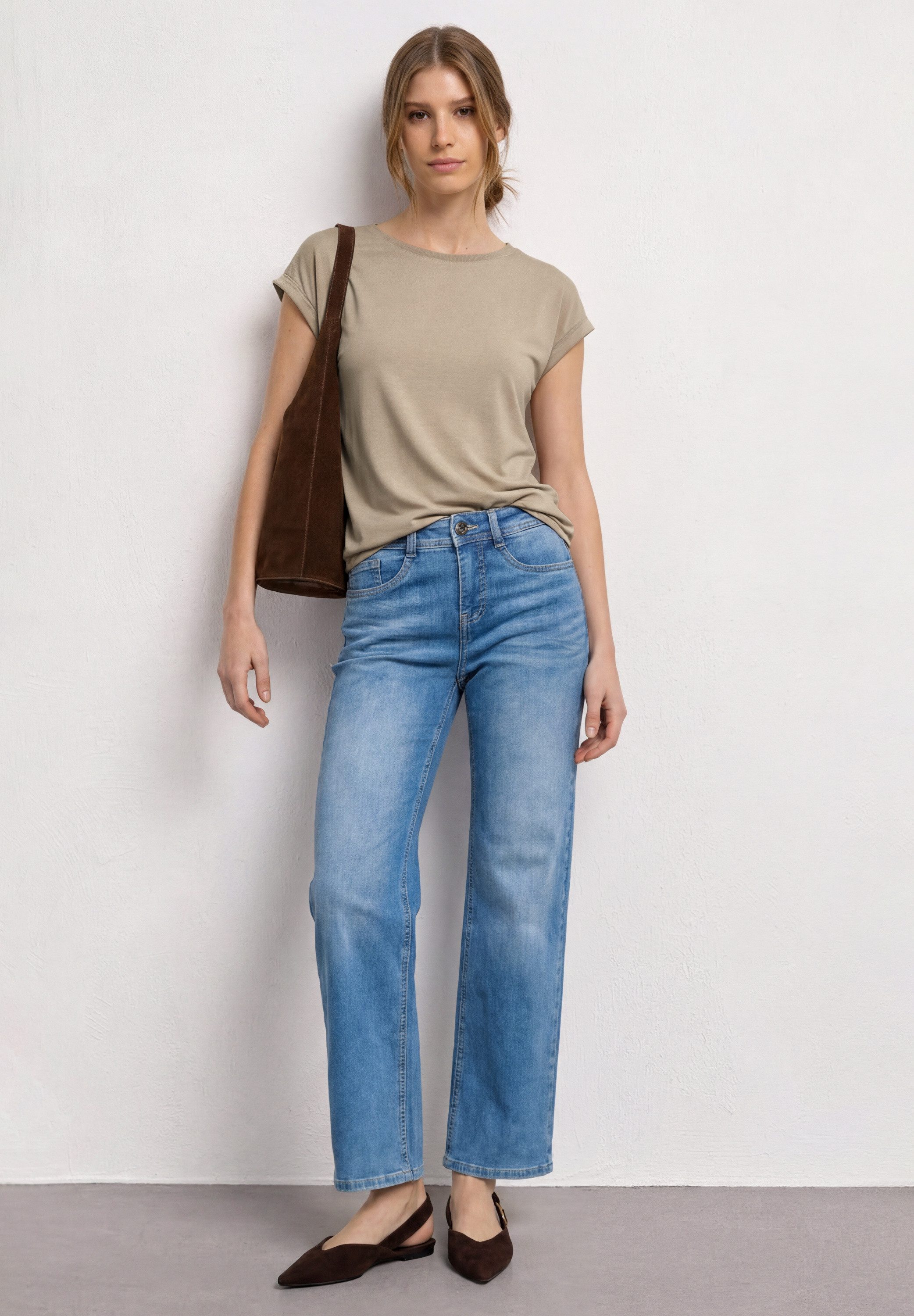 STREET ONE T-Shirt mit U-Boot-Ausschnitt
