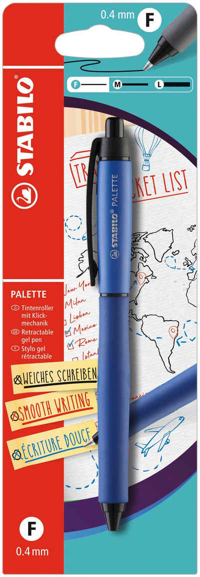 STABILO Tintenroller STABILO Tintenroller mit Druckmechanik blau Strichbreite F (0,4 mm)