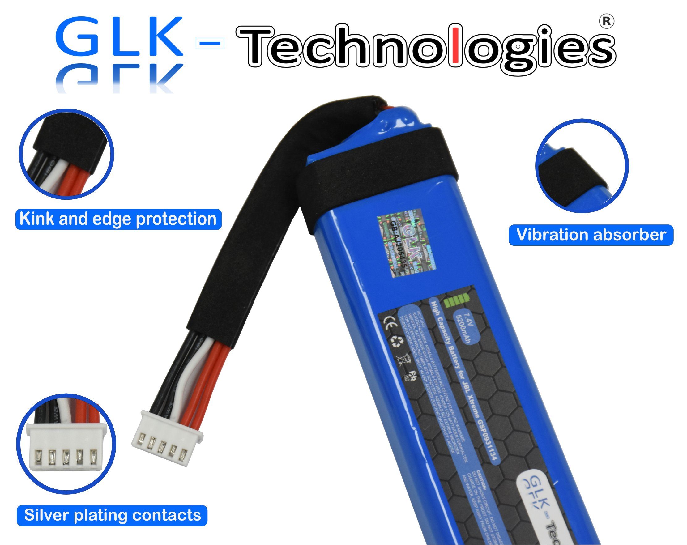 Akku Battery GLK-Technologies GSP0931134 Bluetooth Lautsprecher für JBL 1 GLK Akku Extreme